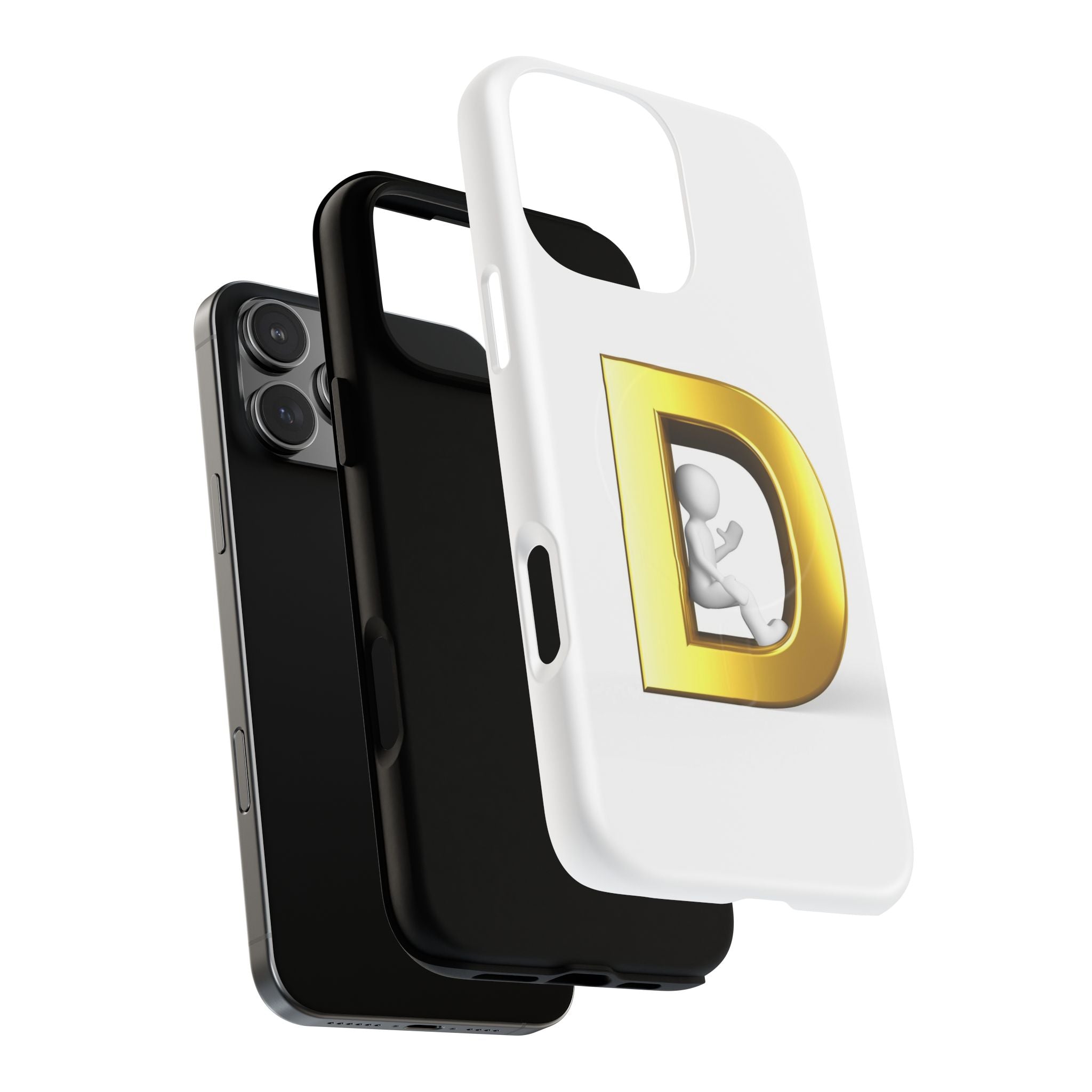 Gold Letter D Monogram Phone Case | Tough Magnetic Case