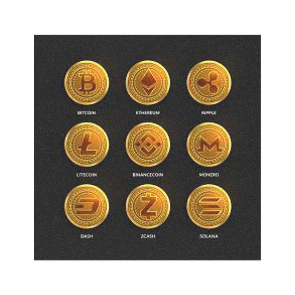 Cryptocurrency Coin Icons Car Magnet | Bitcoin Ethereum Ripple Litecoin Monero