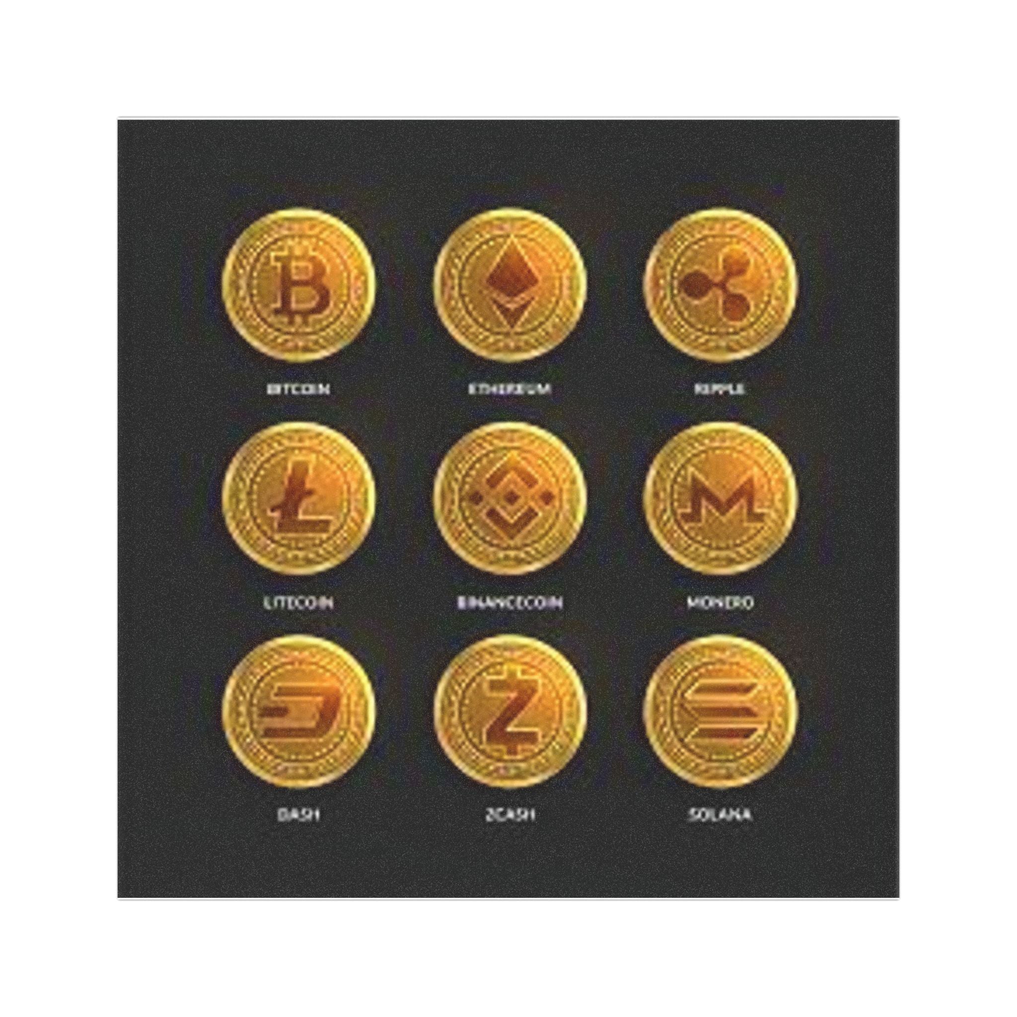 Cryptocurrency Coin Icons Car Magnet | Bitcoin Ethereum Ripple Litecoin Monero