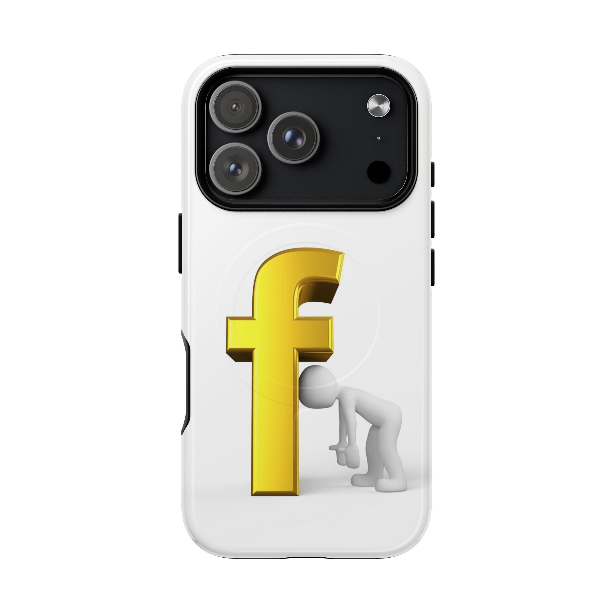 3D Gold Letter F Phone Case | Tough Magnetic Case