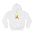 Golden Letter X Graphic Hoodie | 3D Stick Figure Initial X Sweatshirt