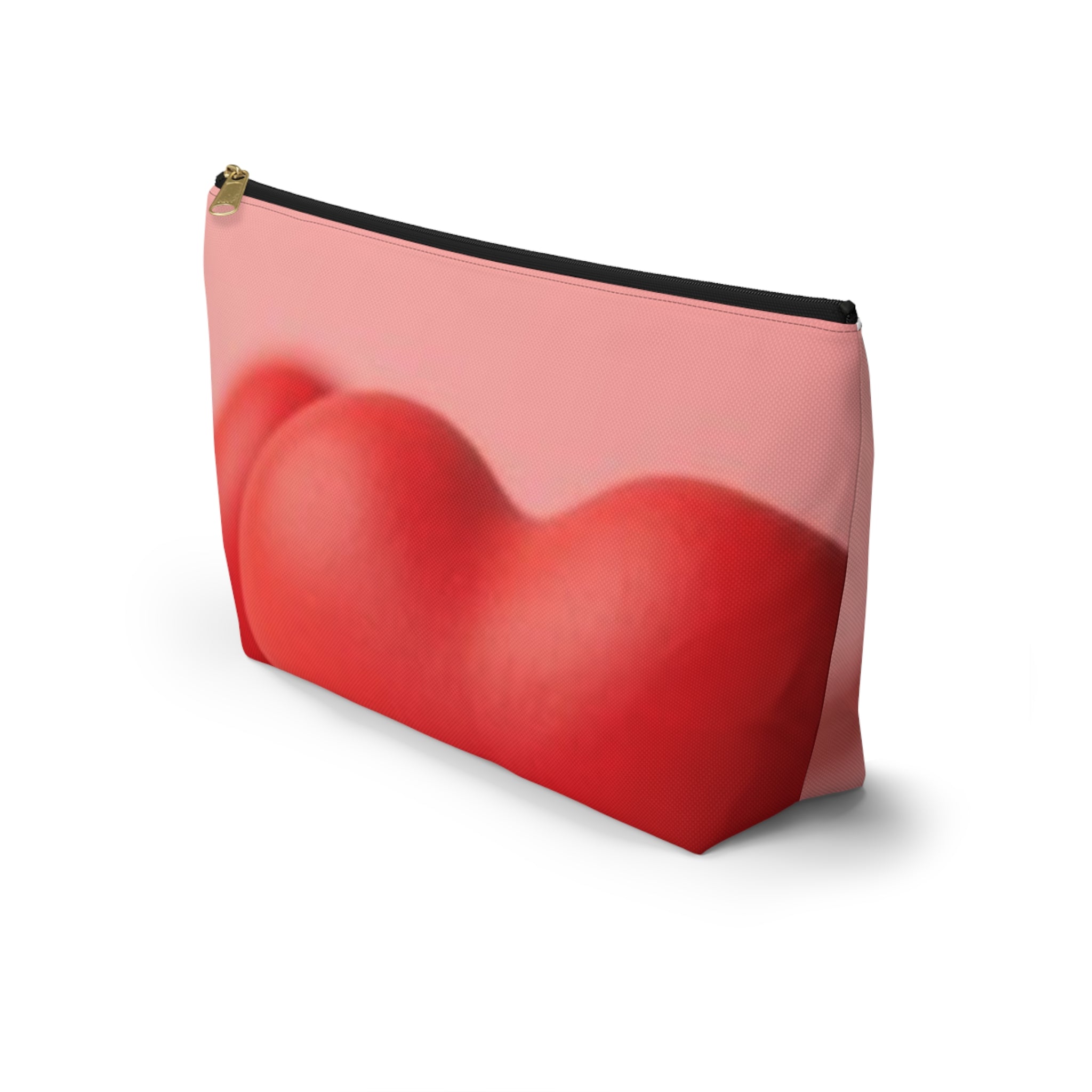 Red Hearts Petals Accessory Pouch