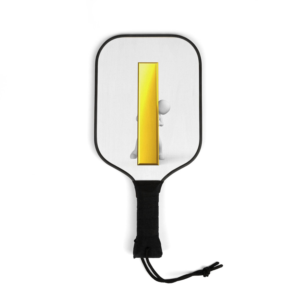 Yellow Block Letter I Pickleball Paddle | Pickleball Kit