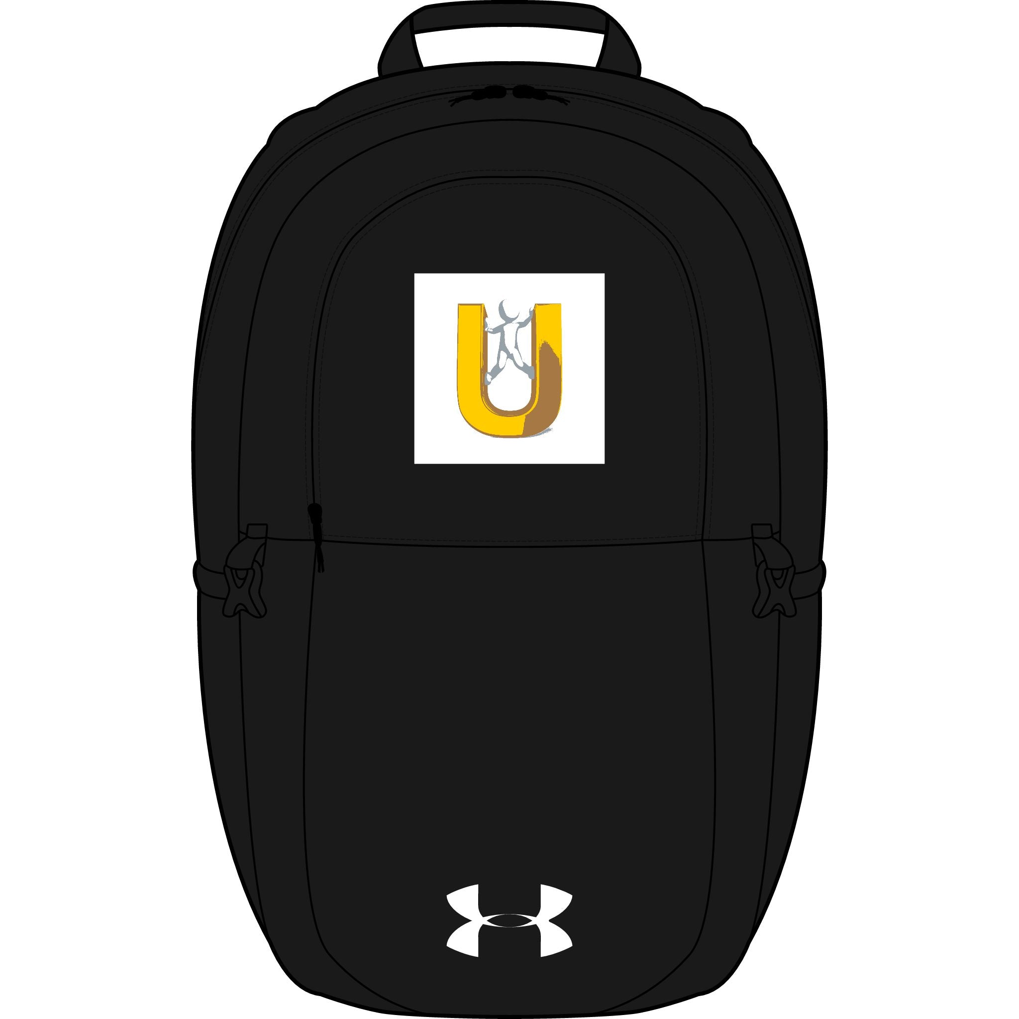 Gold Letter U Monogram Backpack | Embroidered Initial Patch