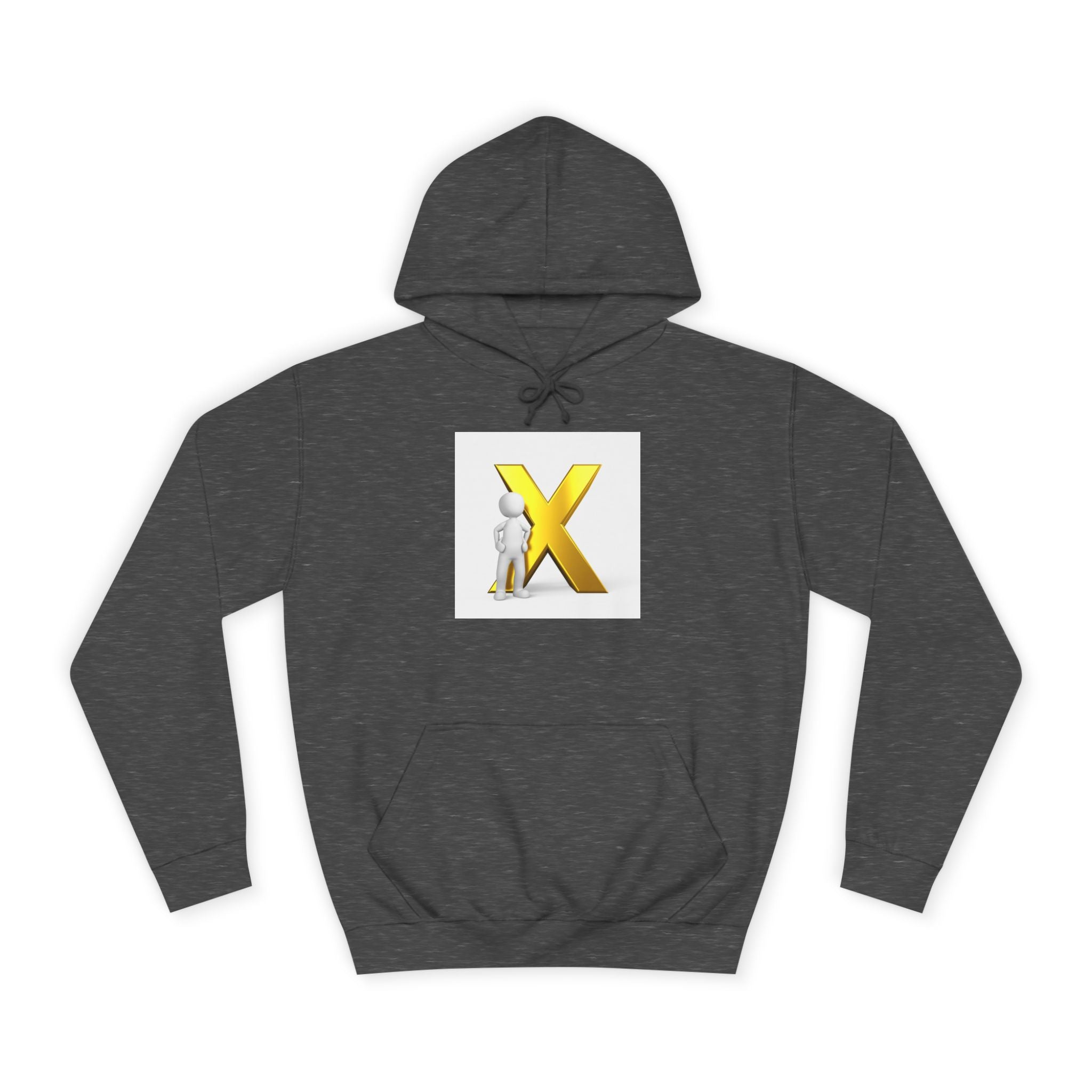 Sweat à capuche graphique lettre X dorée | Sweat à capuche Initial X avec figurine 3D