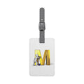Gold Letter M with Figure Luggage Tag | Saffiano Polyester Rectangle