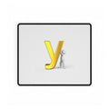 Yellow 3D Letter Y with Stick Figure Desk Mat