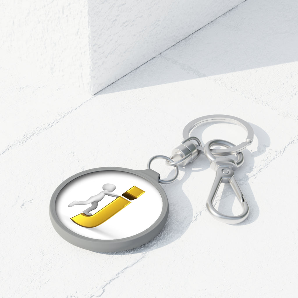 Golden Letter J Keyring Tag | Initial Monogram Keychain