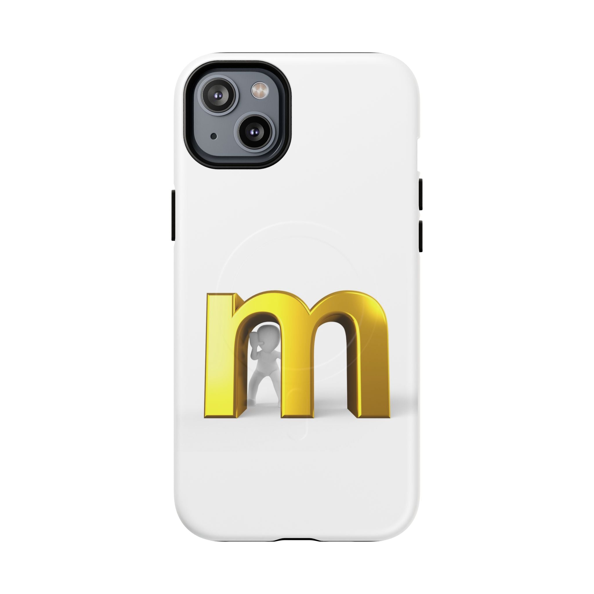 Coque de téléphone Lettre M dorée | Coque magnétique renforcée, Initiale Monogramme