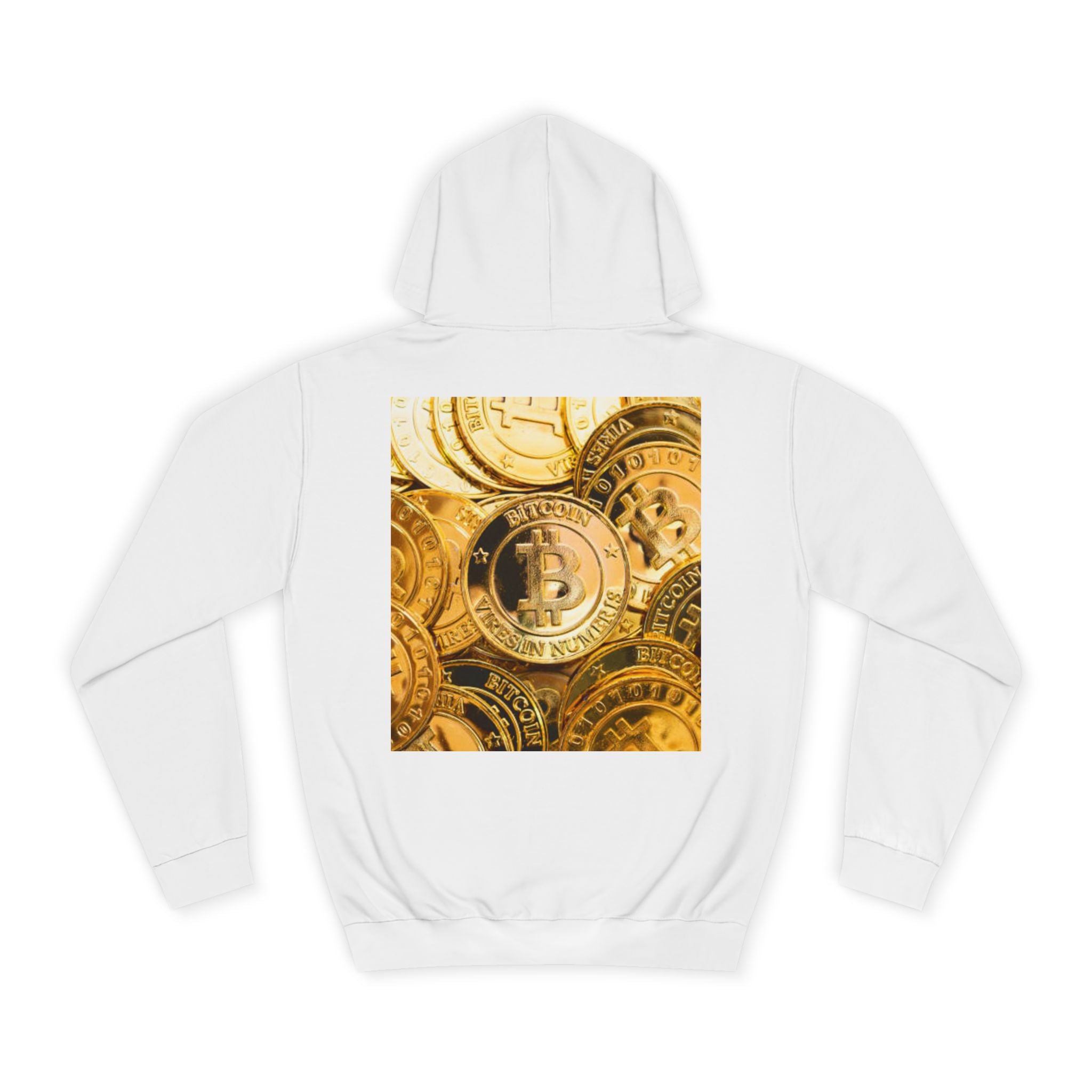Golden Bitcoin Coins Hoodie | Crypto Cryptocurrency Crypto Art, Digital Currency Apparel