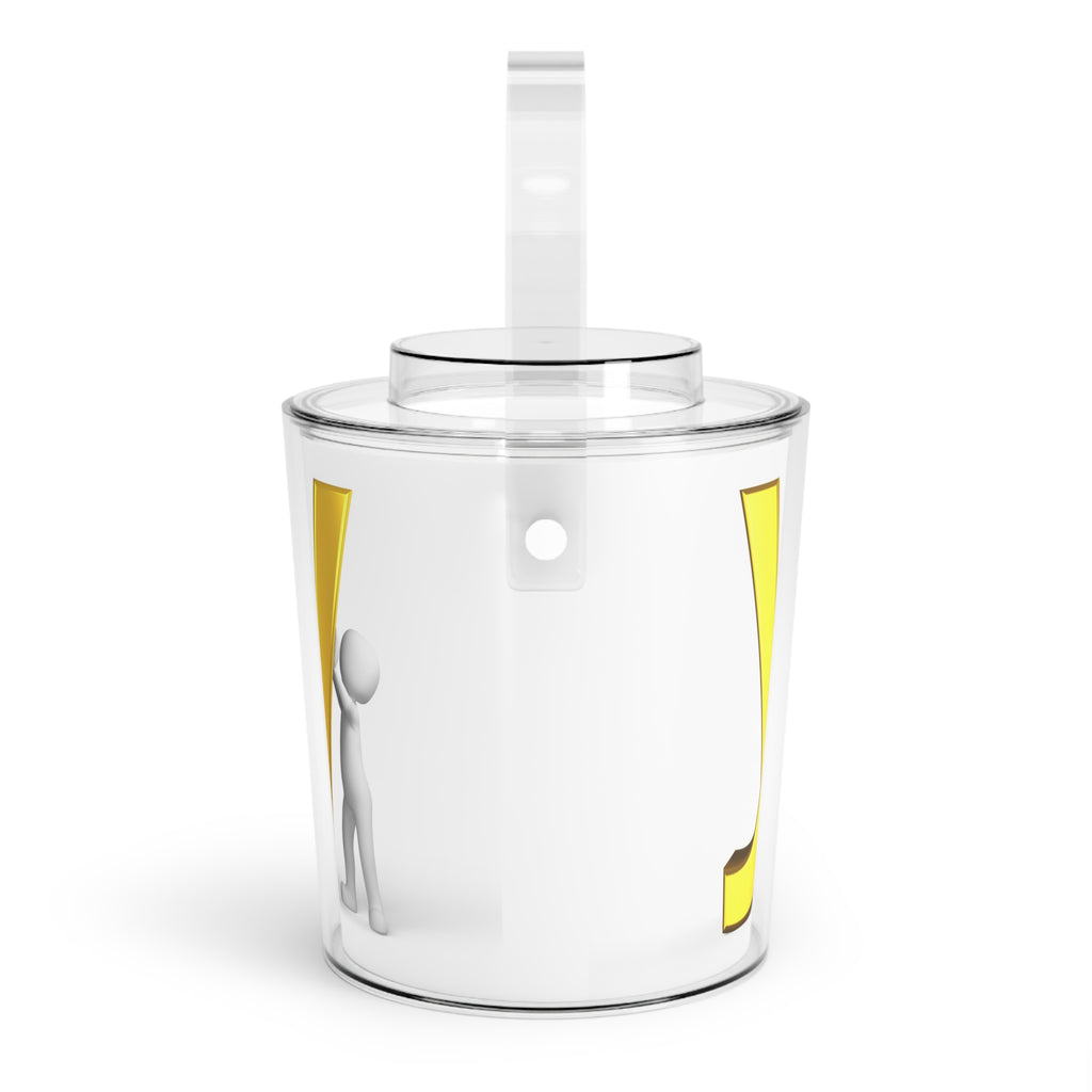 Gold Letter Y Monogram Ice Bucket with Tongs | Personalized Bar Accessory