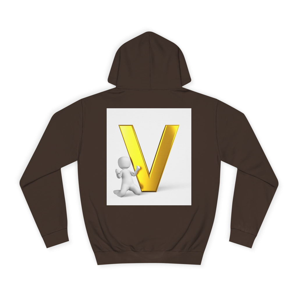 Gold 3D Letter V Hoodie | Initial V Sweatshirt, Monogram Lettering