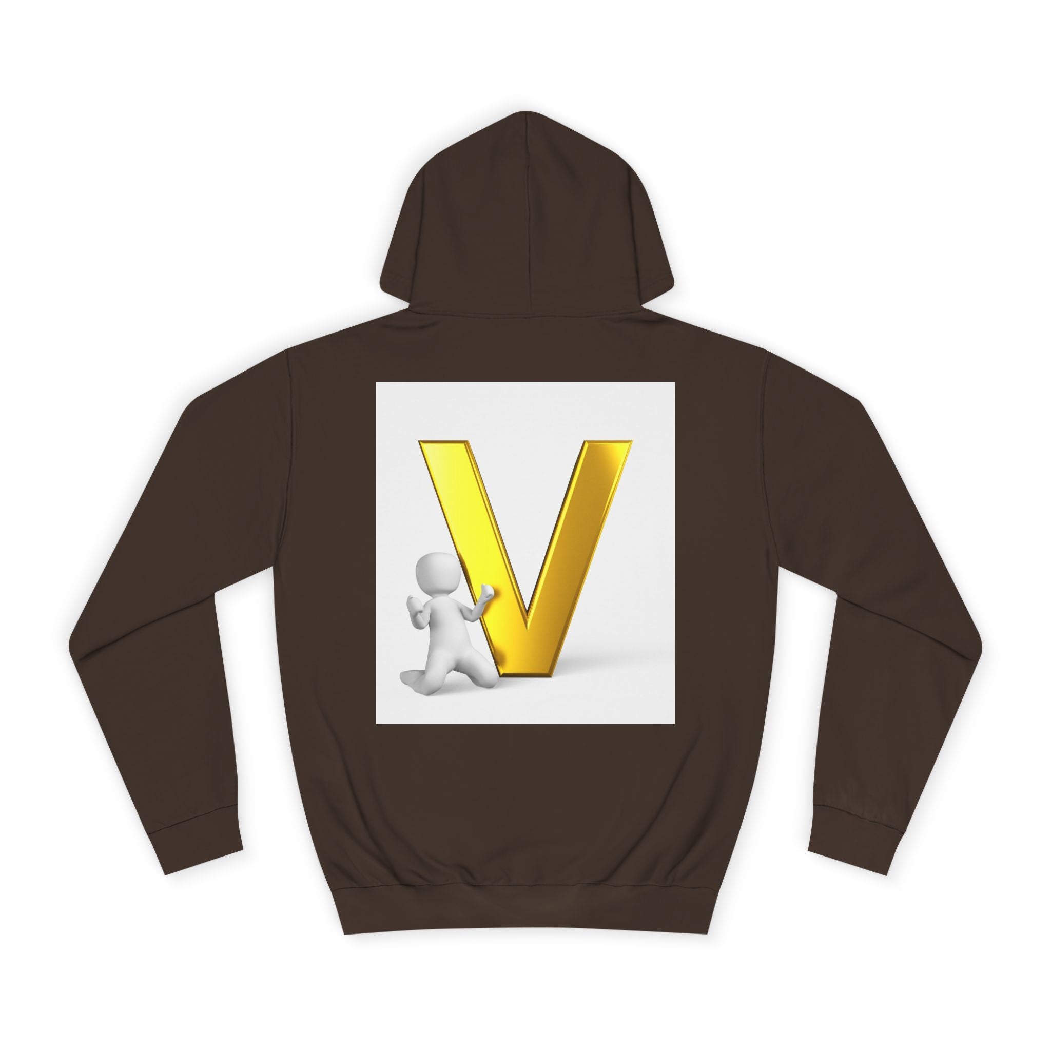 Gold 3D Letter V Hoodie | Initial V Sweatshirt, Monogram Lettering