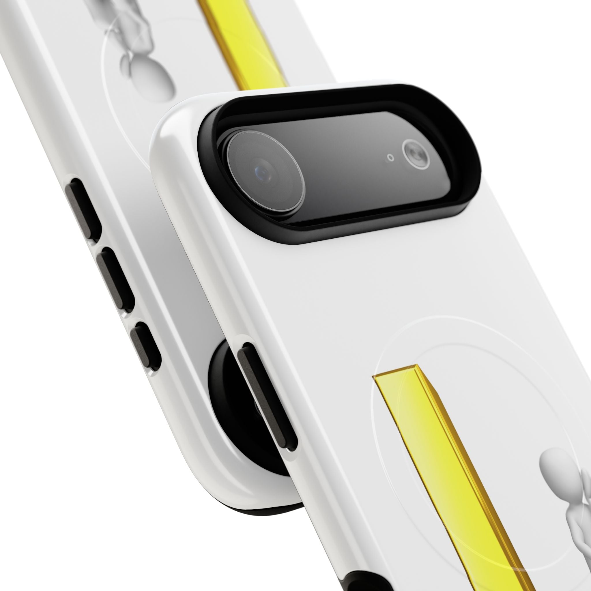 Yellow 3D Letter L with Sitting Figure phone case | Tough Magnetic Case