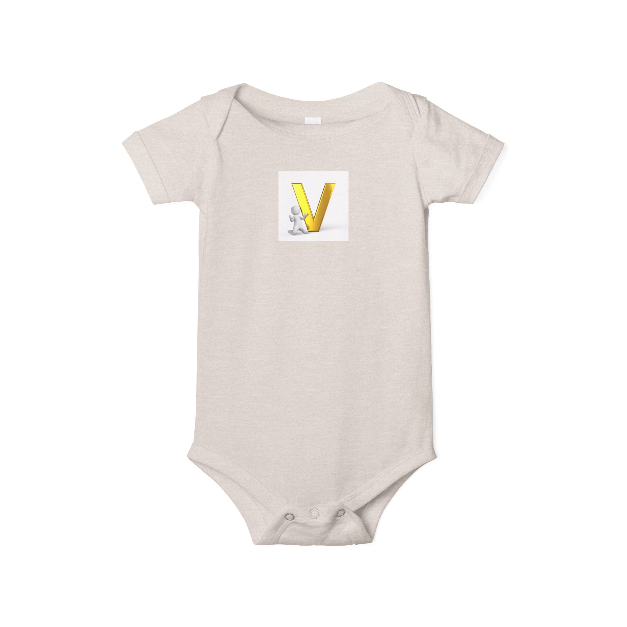 Body bébé lettre V dorée | Grenouillère mignonne lapin initiale