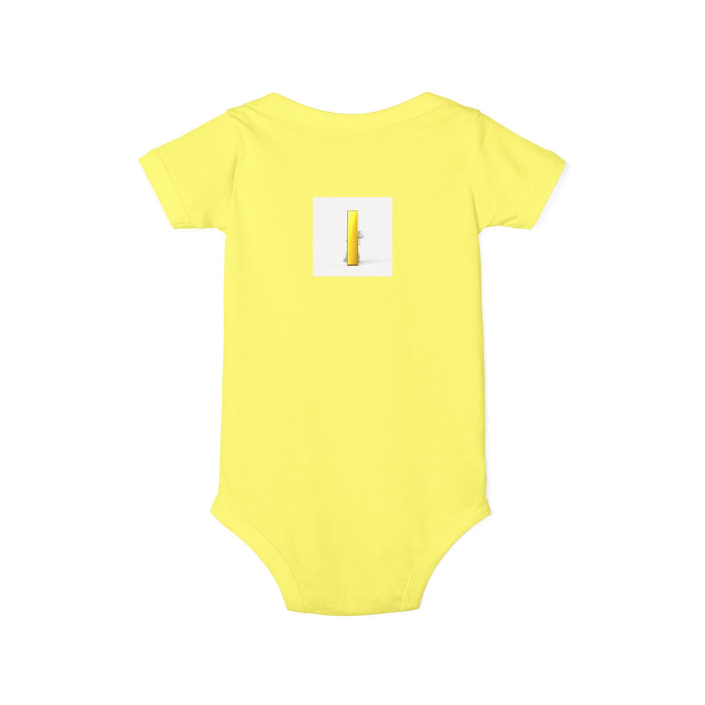 Yellow Letter i Infant One Piece | Minimal Baby Bodysuit