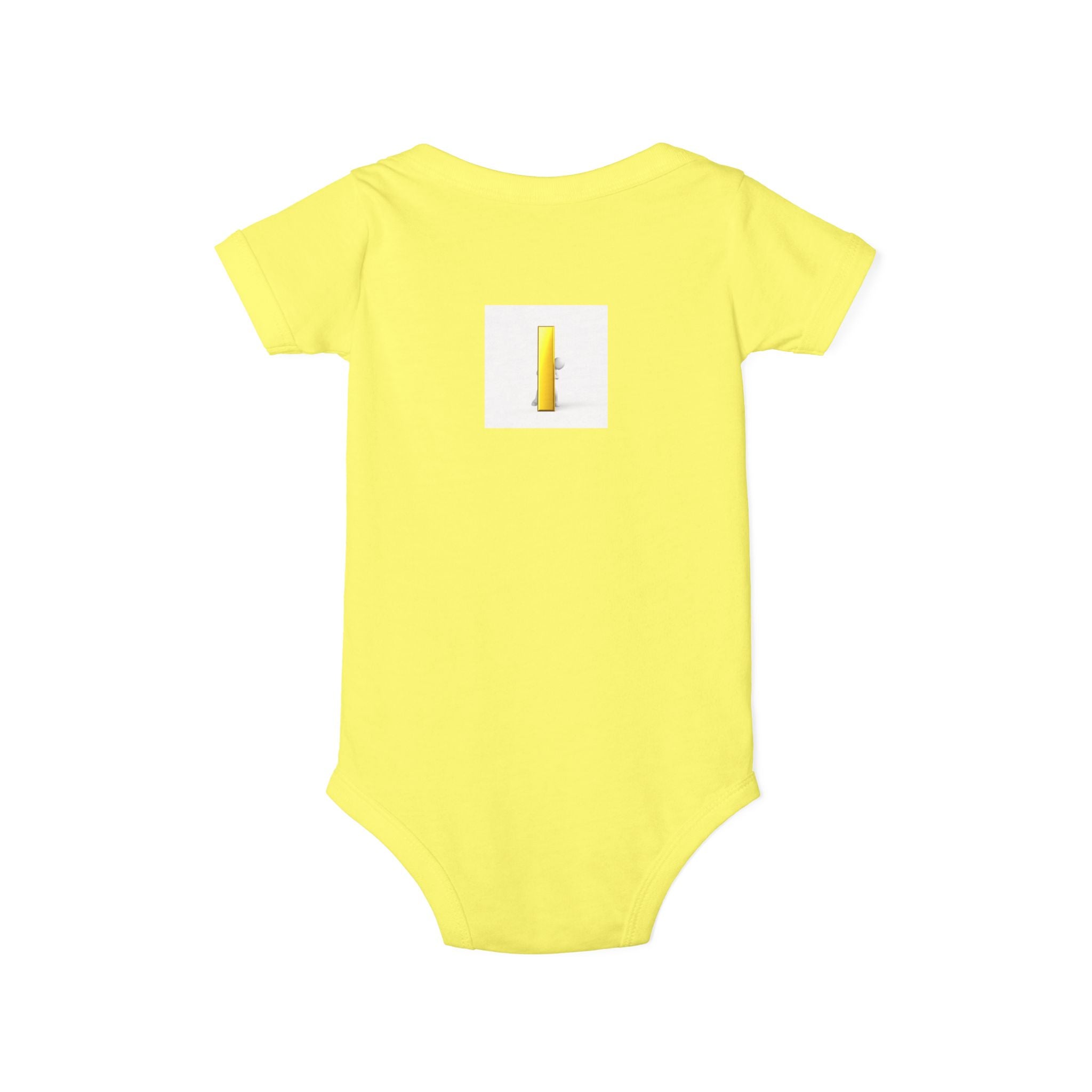 Yellow Letter i Infant One Piece | Minimal Baby Bodysuit