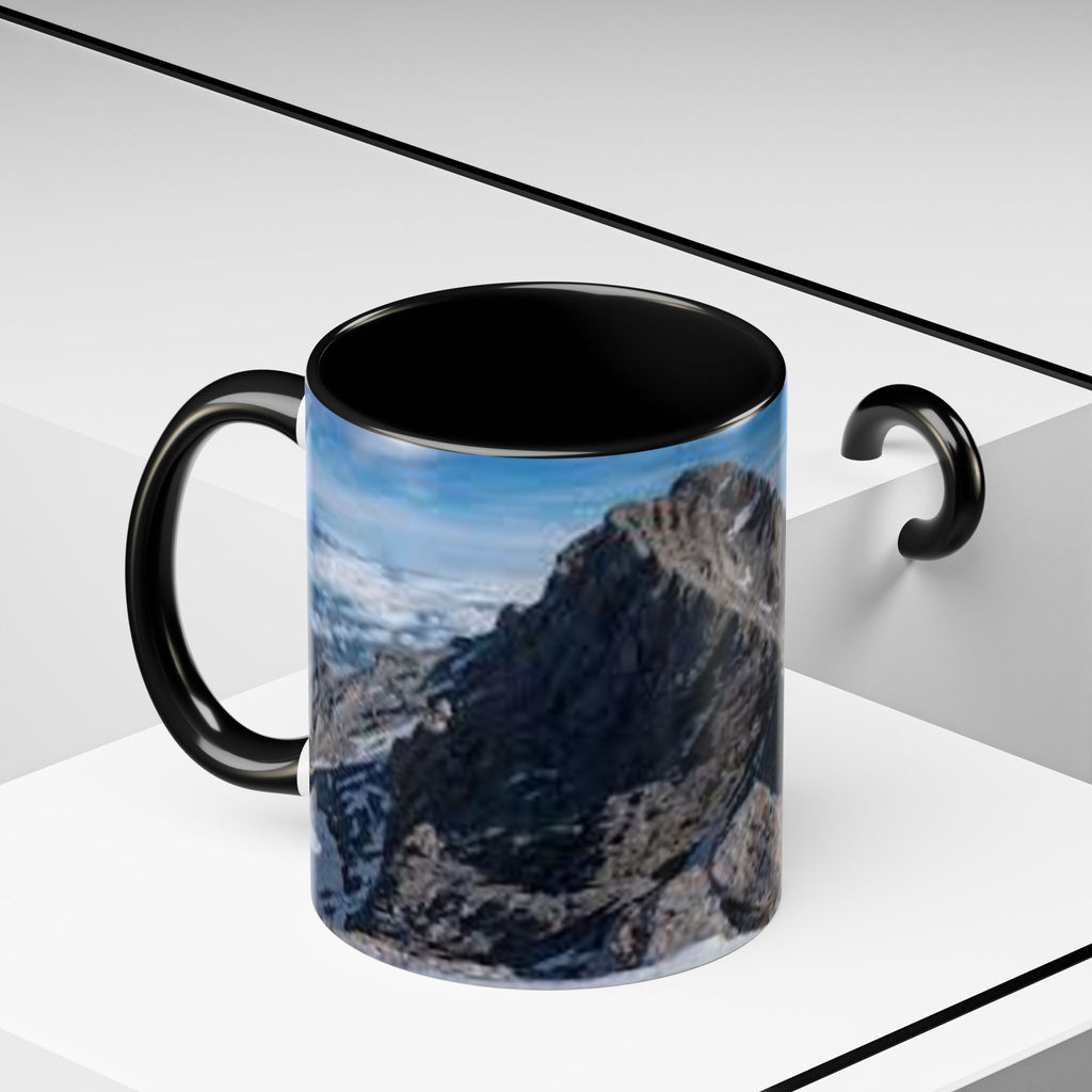 Mountain Summit Photo Accent Coffee Mug | Rocky Peak Panorama, 11oz or 15oz