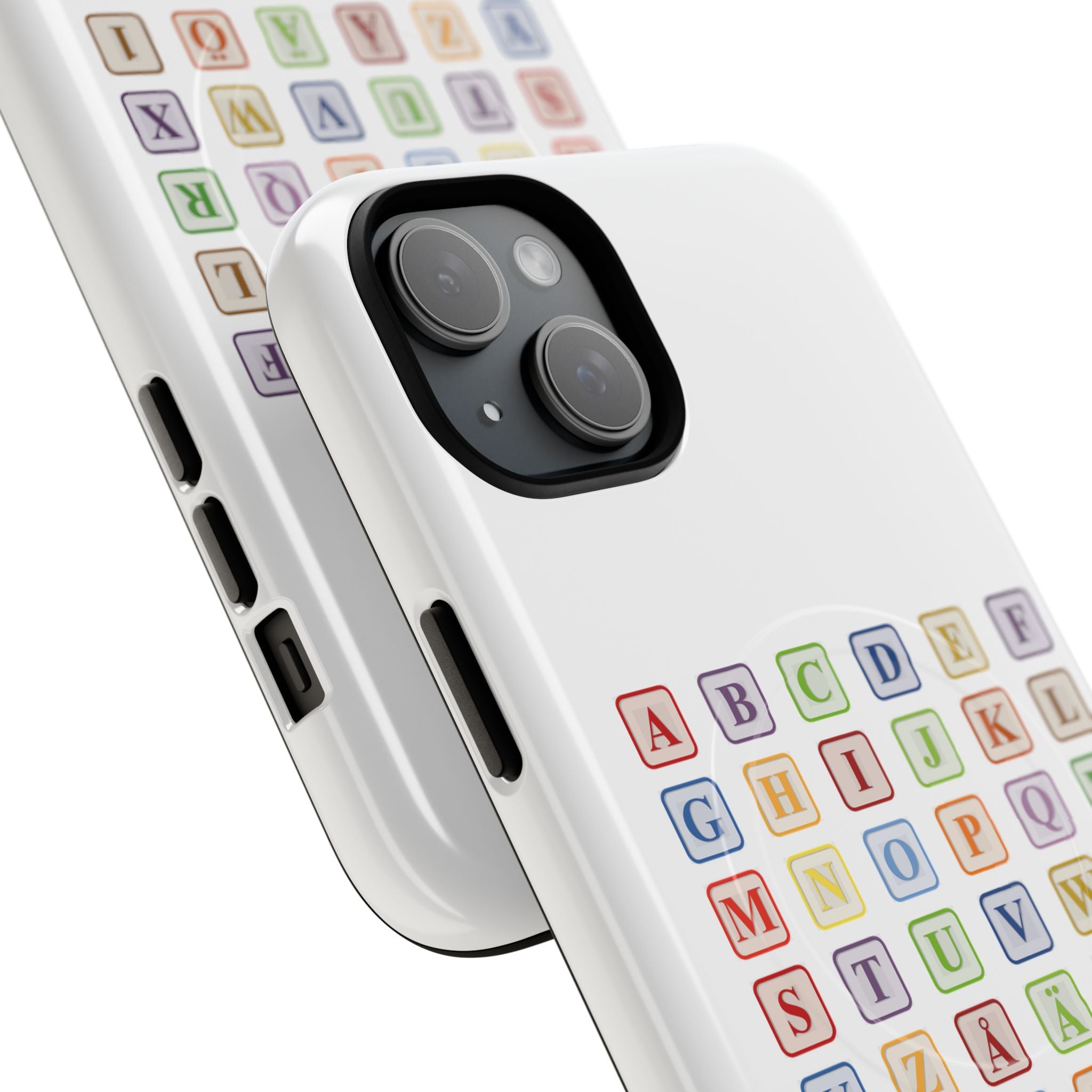 Alphabet Blocks Phone Case | Magnetic Tough Case, Colorful Letter Grid