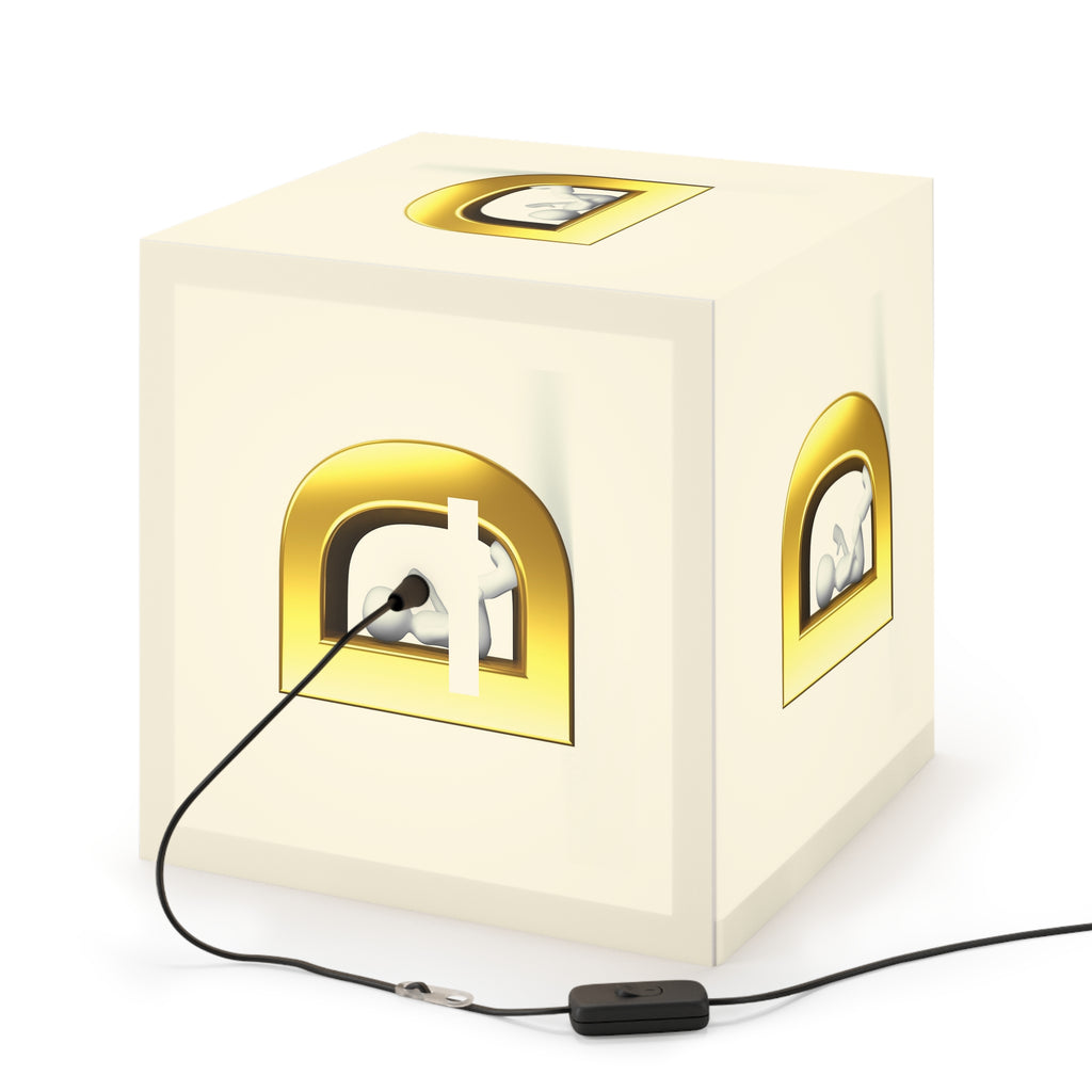 Golden Letter D Light Cube Lamp | Monogram Initial Table Lamp