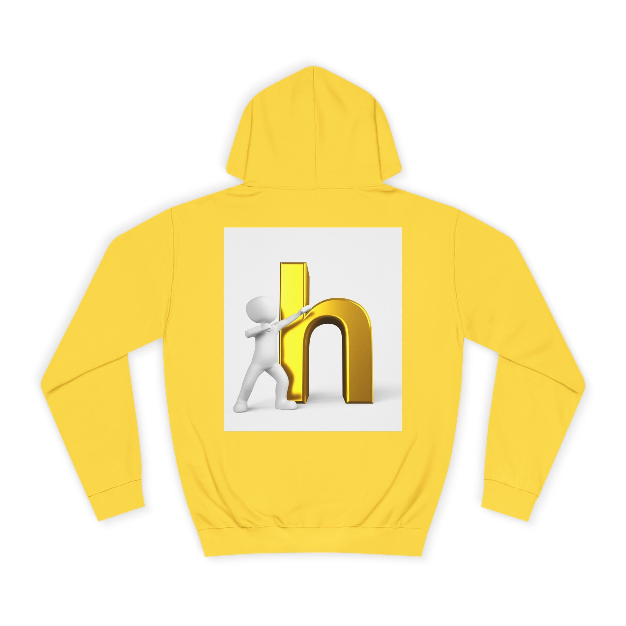 3D Gold Letter H Design Hoodie | Letterman Initial Hoodie