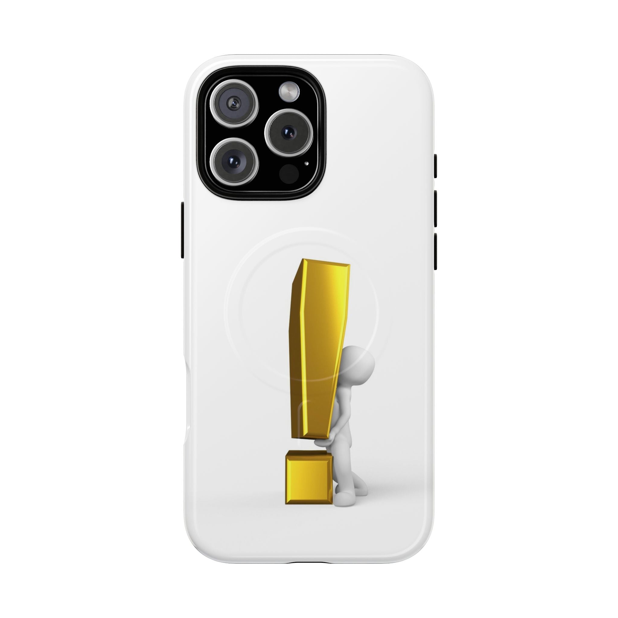 Coque de téléphone aimantée robuste Point d'exclamation doré