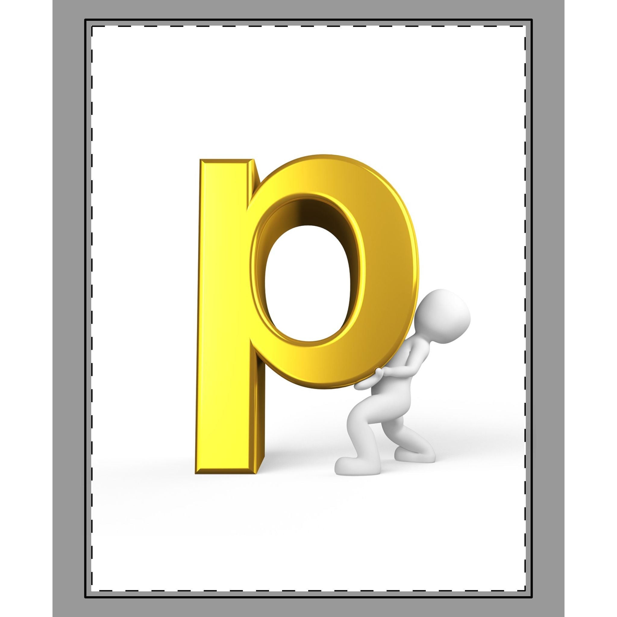 Gold Letter P Illustration Woven-Style Coverlet | Initial P Throw