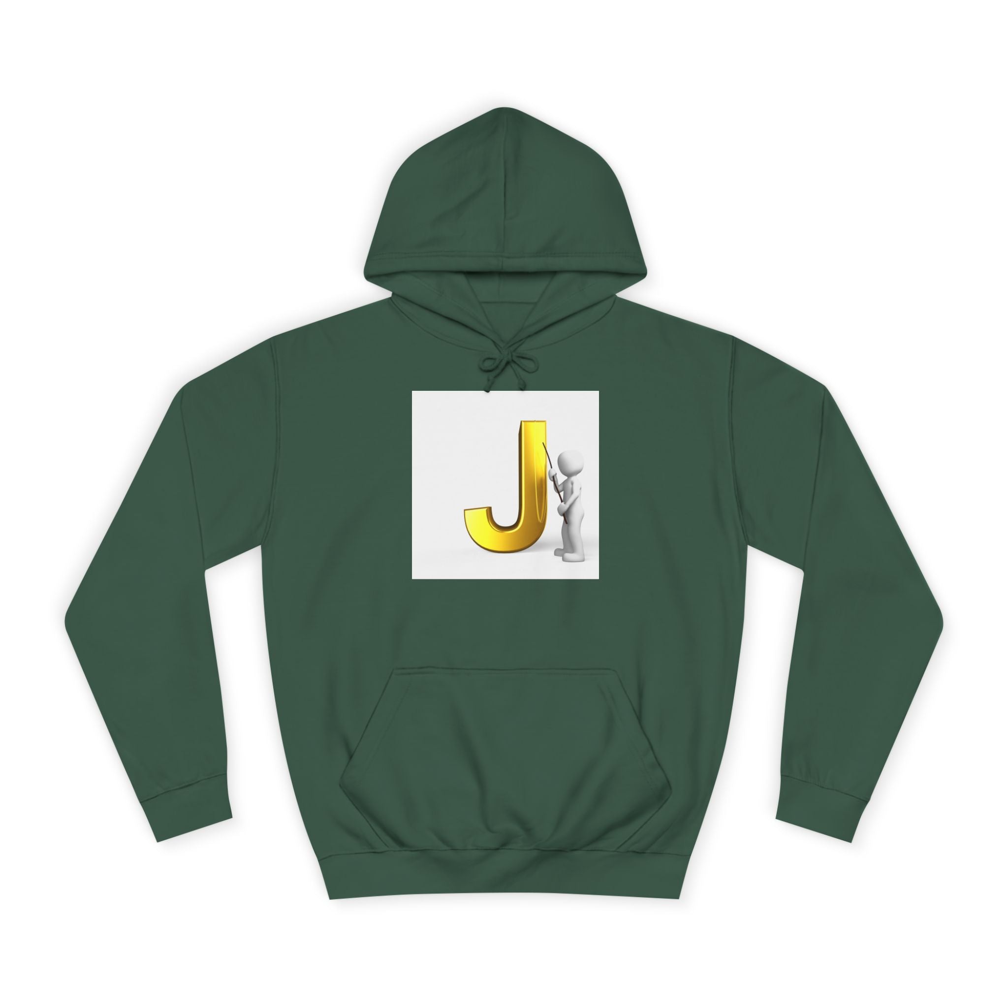 Golden Letter J Initial Hoodie | Monogram J Sweatshirt