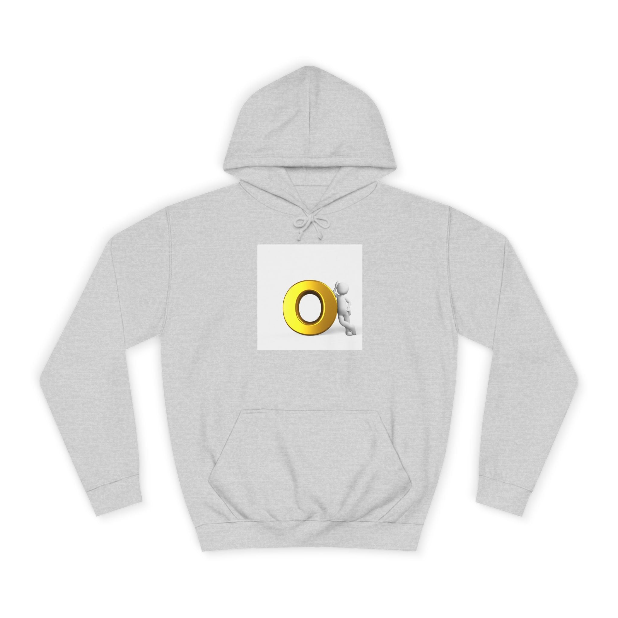 Gold O Letter with 3D Figure Hoodie | Monogram O Sweatshirt