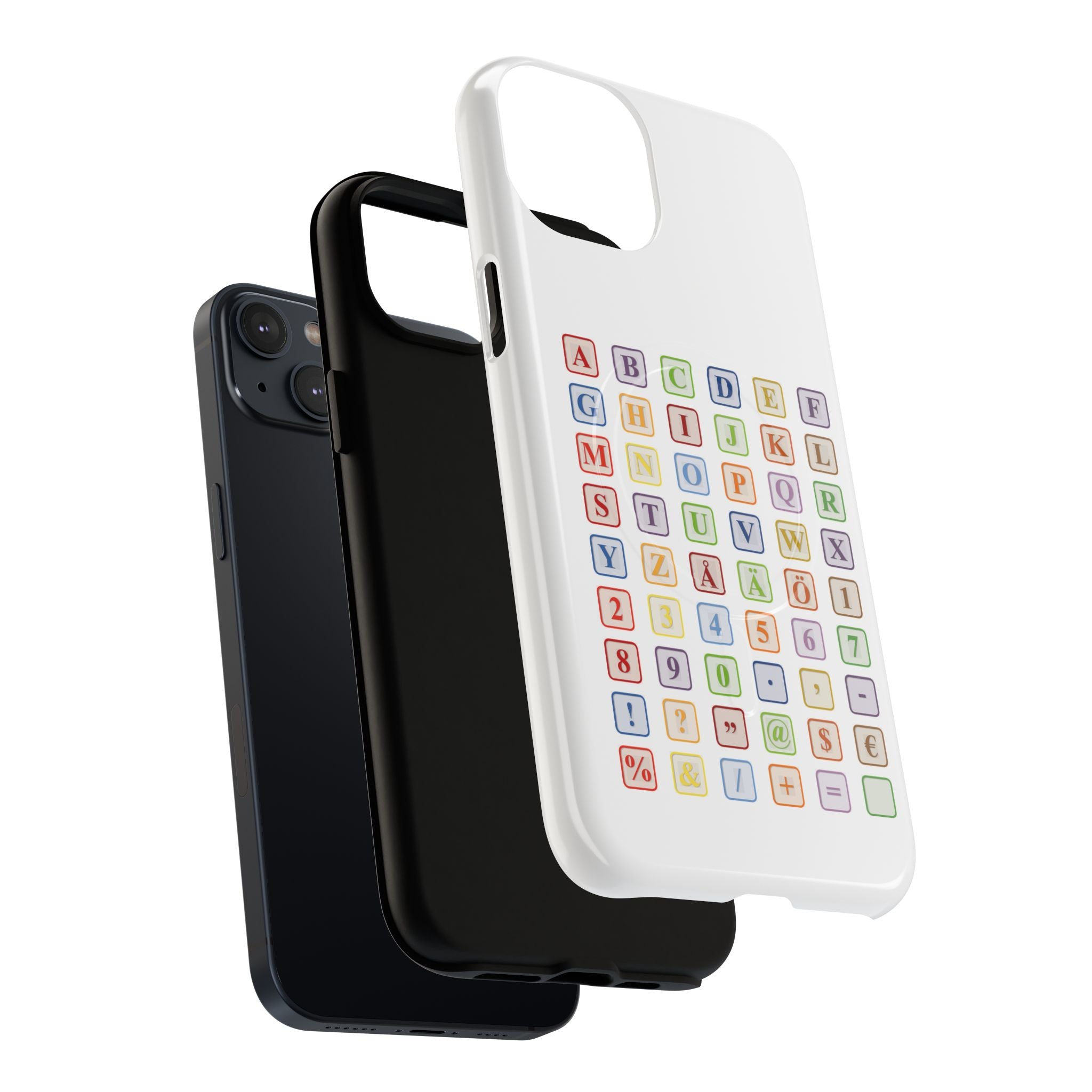 Alphabet Blocks Phone Case | Magnetic Tough Case, Colorful Letter Grid