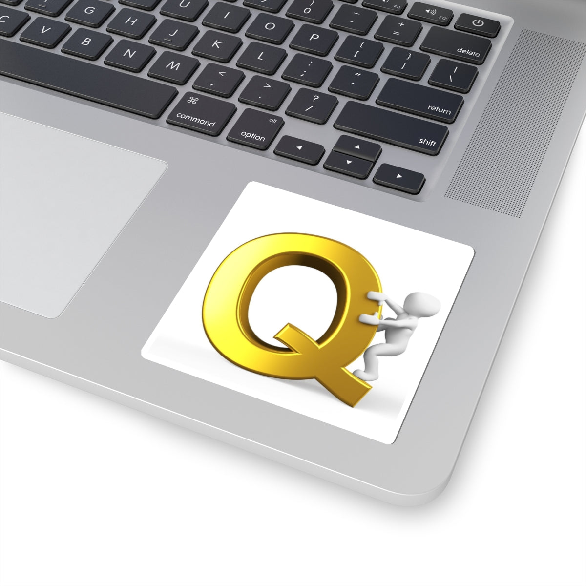 Gold Letter Q with Climber Sticker