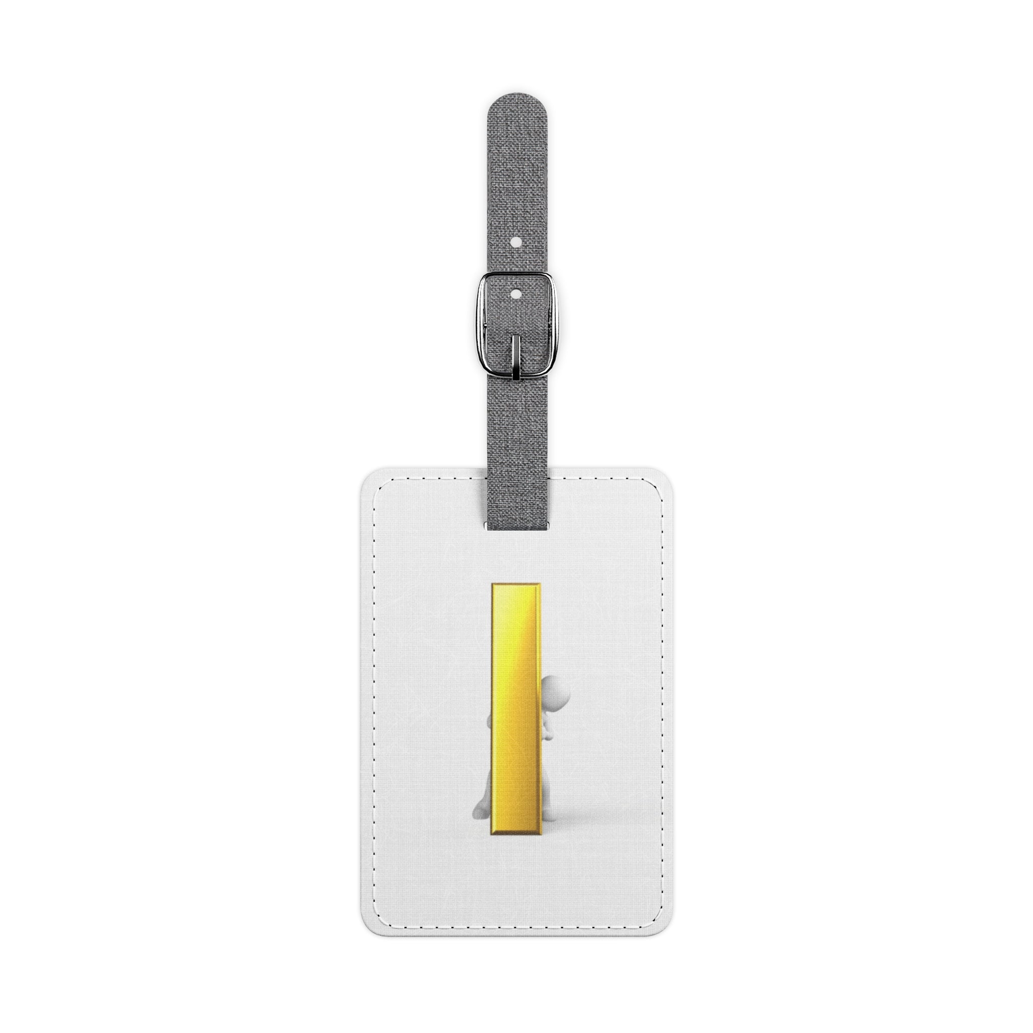 Minimalist Yellow Letter i Design Luggage Tag | Rectangle
