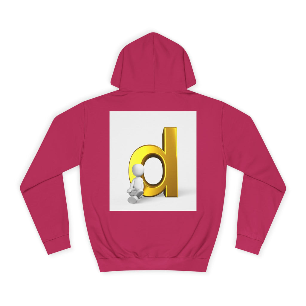 3D Gold Letter D Hoodie | Minimal Monogram Initial Sweatshirt