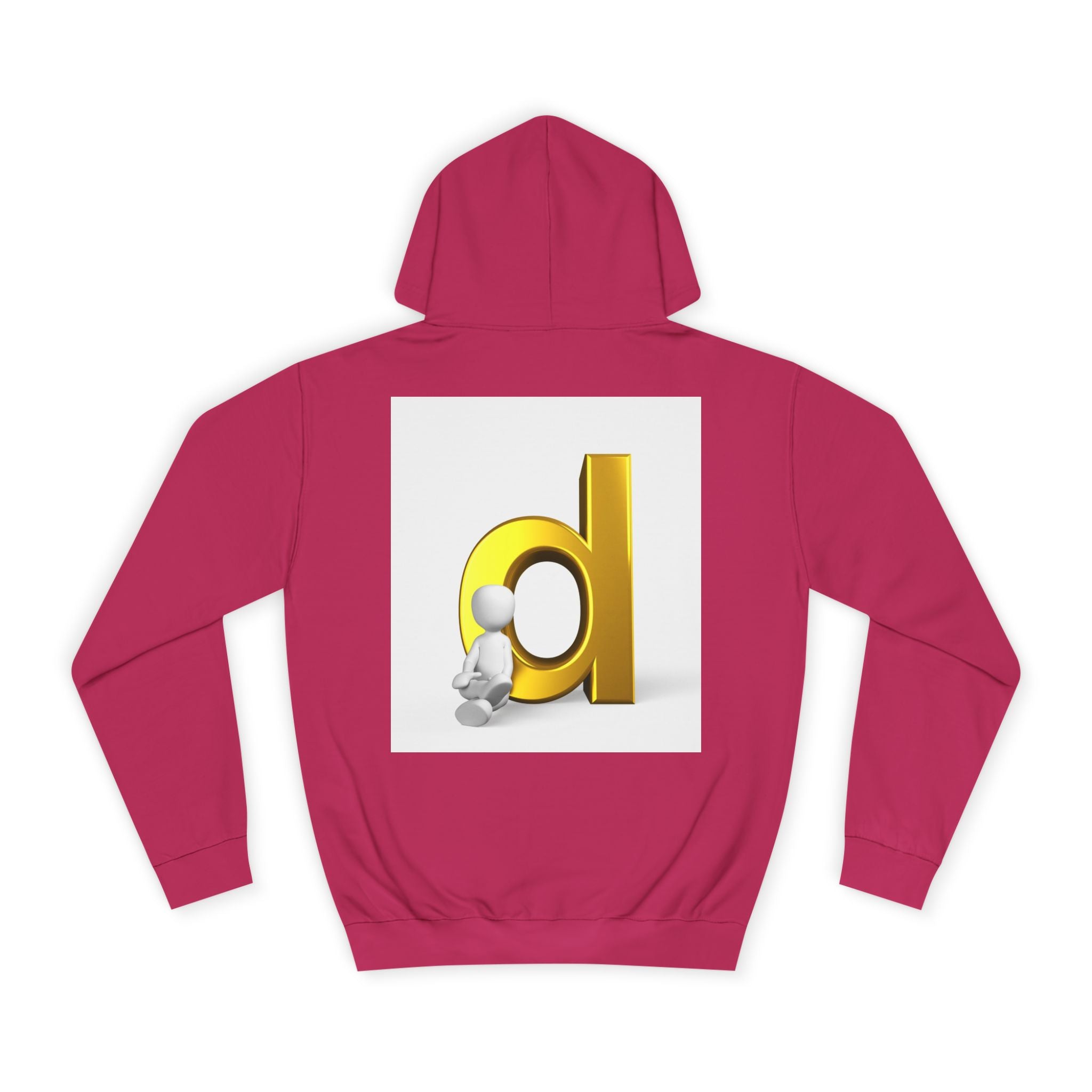 3D Gold Letter D Hoodie | Minimal Monogram Initial Sweatshirt