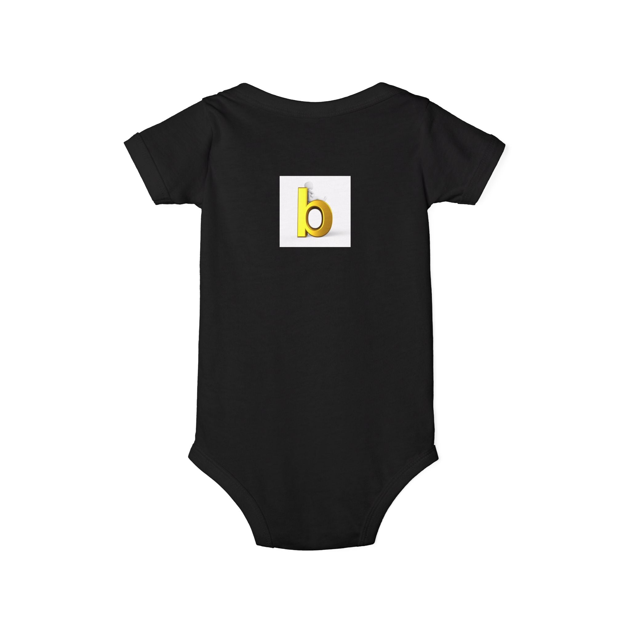 Yellow Lowercase b Infant Onesie | Baby Bodysuit