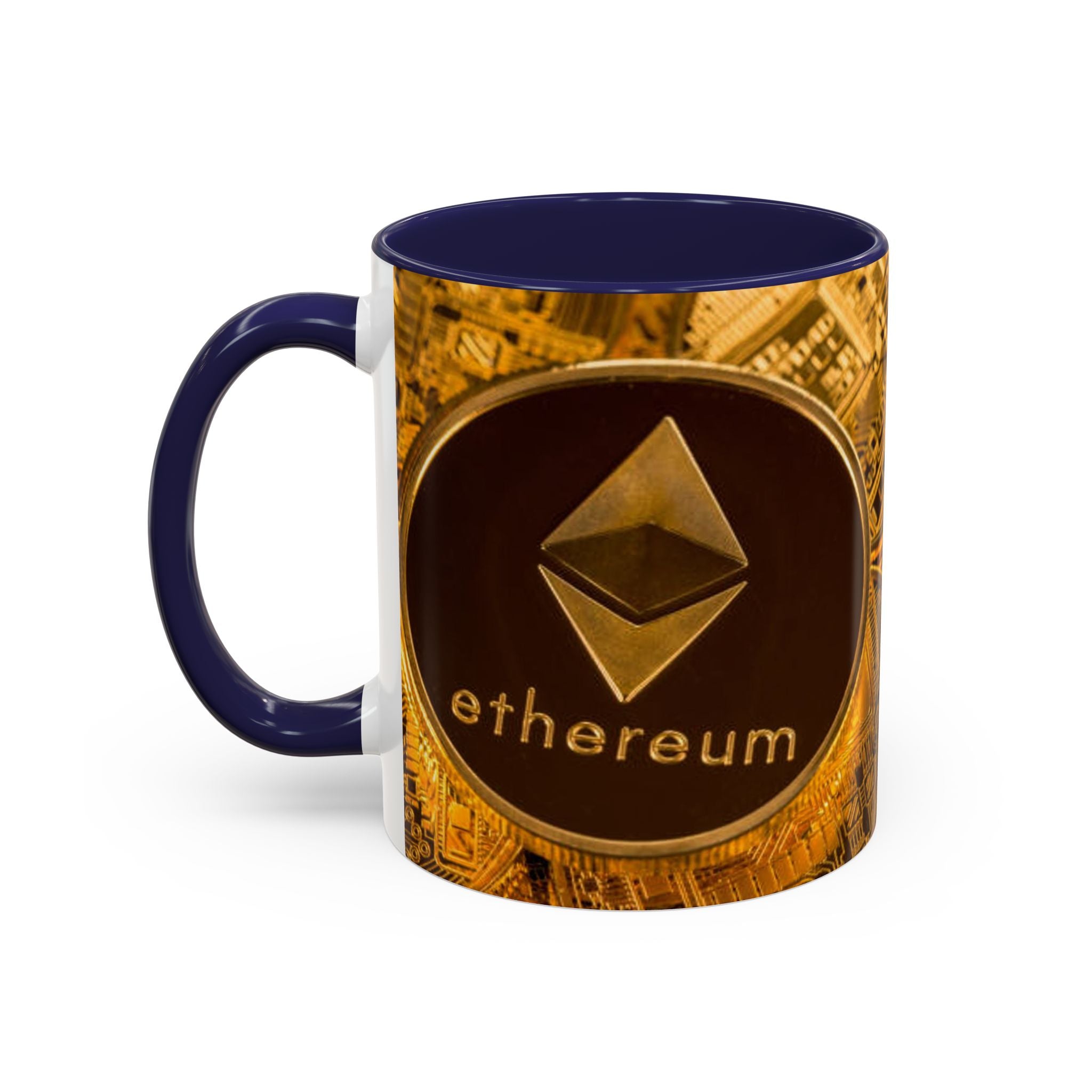 Ethereum Coin Accent Mug | Crypto Logo Coffee Mug