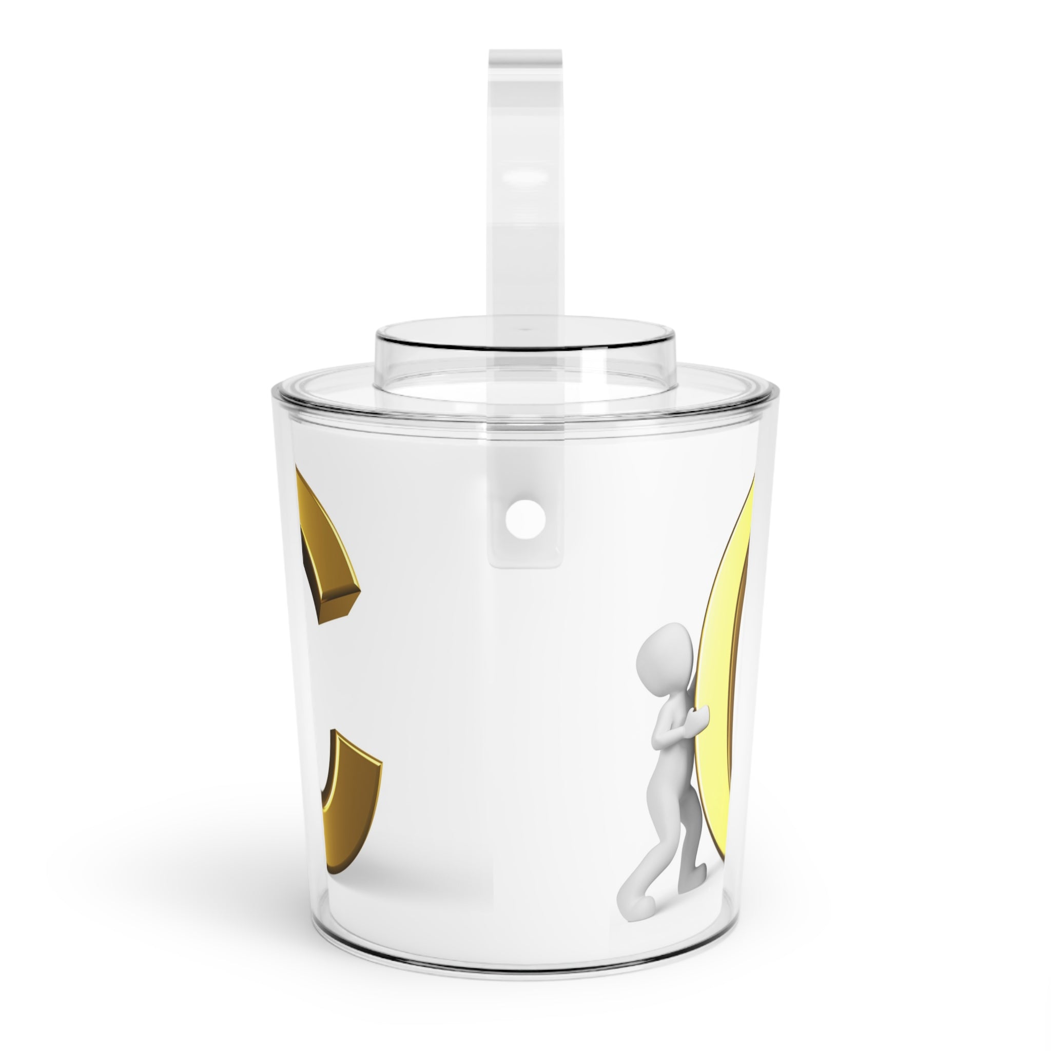 Gold Letter C Design Ice Bucket | Acrylic Ice Bucket with Tongs
