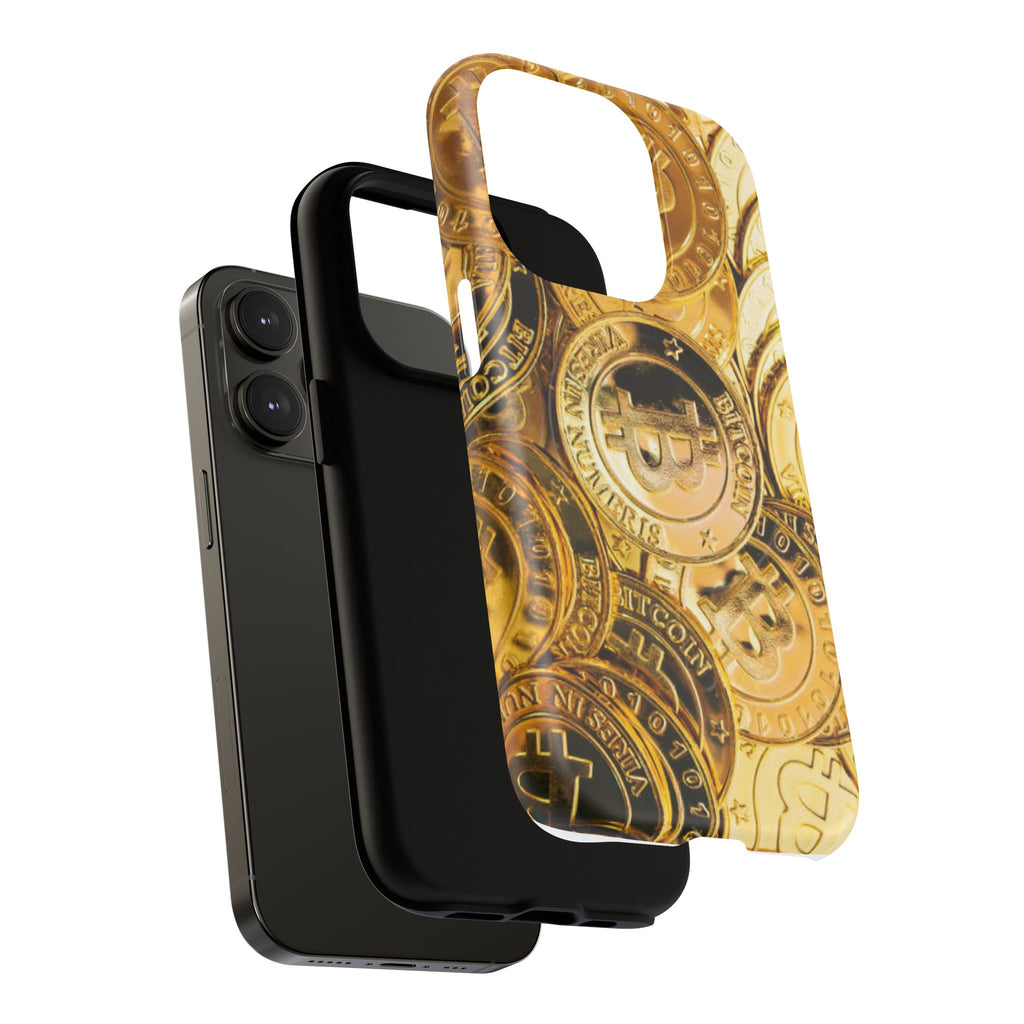Gold Bitcoin Coins Phone Case | Tough Magnetic Case