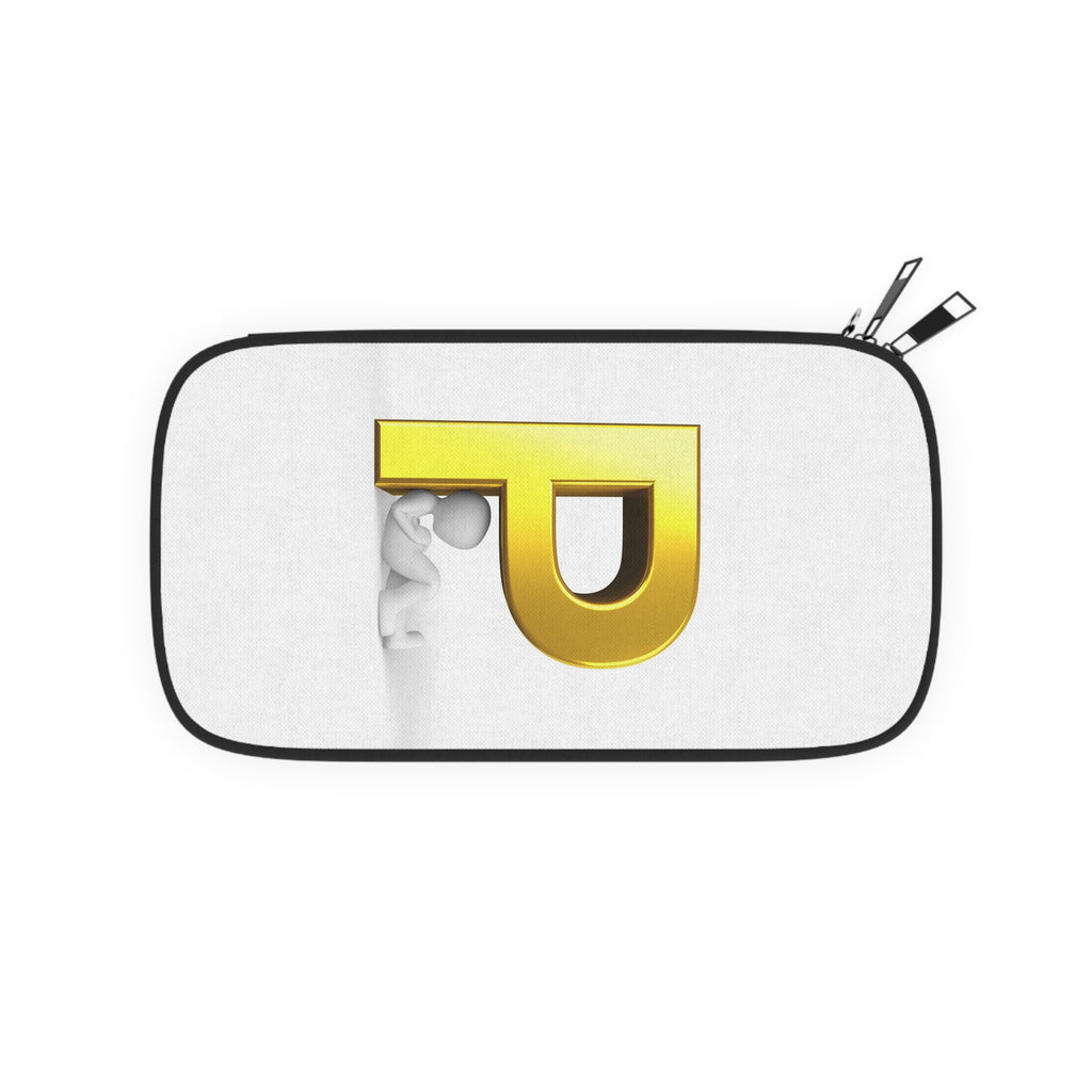 Gold 3D Letter P passport wallet | monogram travel pouch