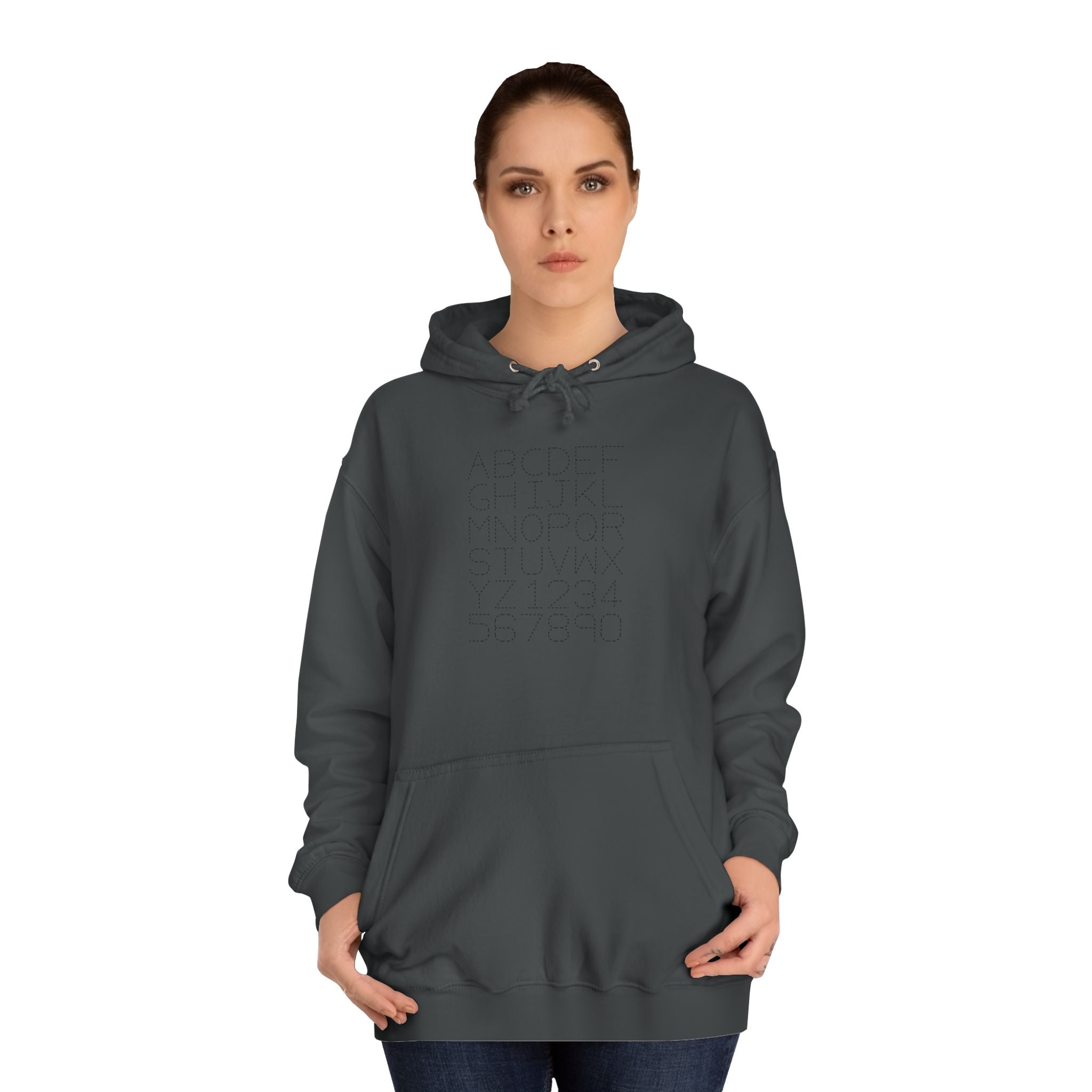 College Dotted Alphabet Hoodie | Campus Sweatshirt, Collegiate Style