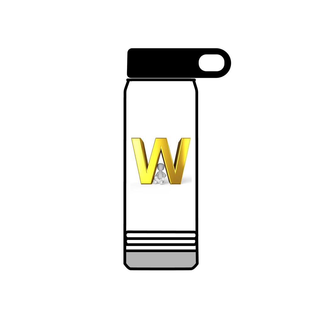 Gold Letter W Monogram Water Bottle | 20oz Stainless Bottle