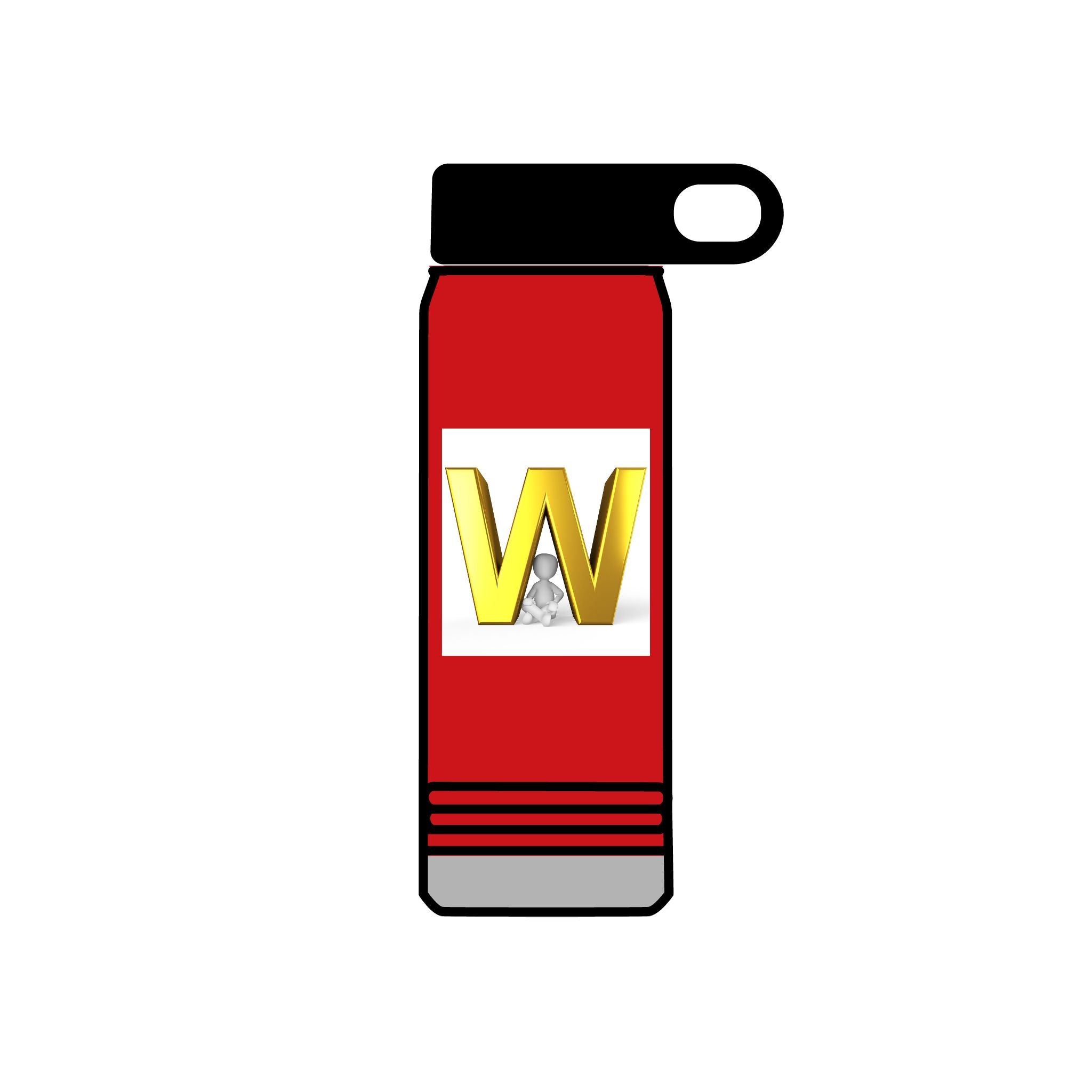 Gold Letter W Monogram Water Bottle | 20oz Stainless Bottle