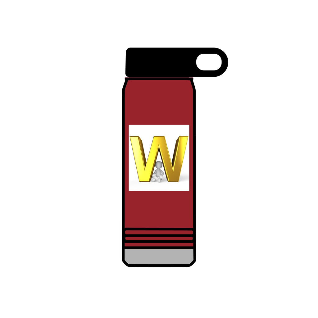 Gold Letter W Monogram Water Bottle | 20oz Stainless Bottle