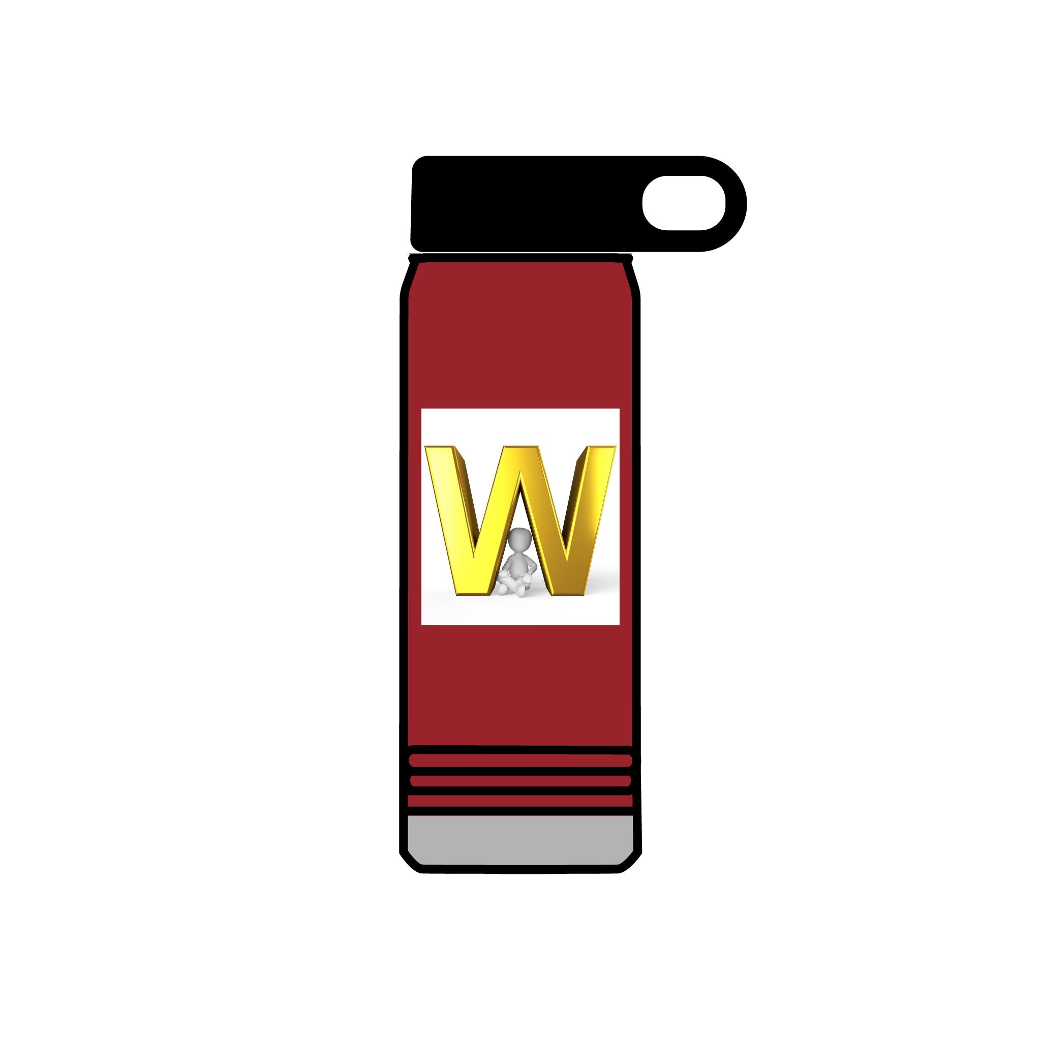 Gold Letter W Monogram Water Bottle | 20oz Stainless Bottle