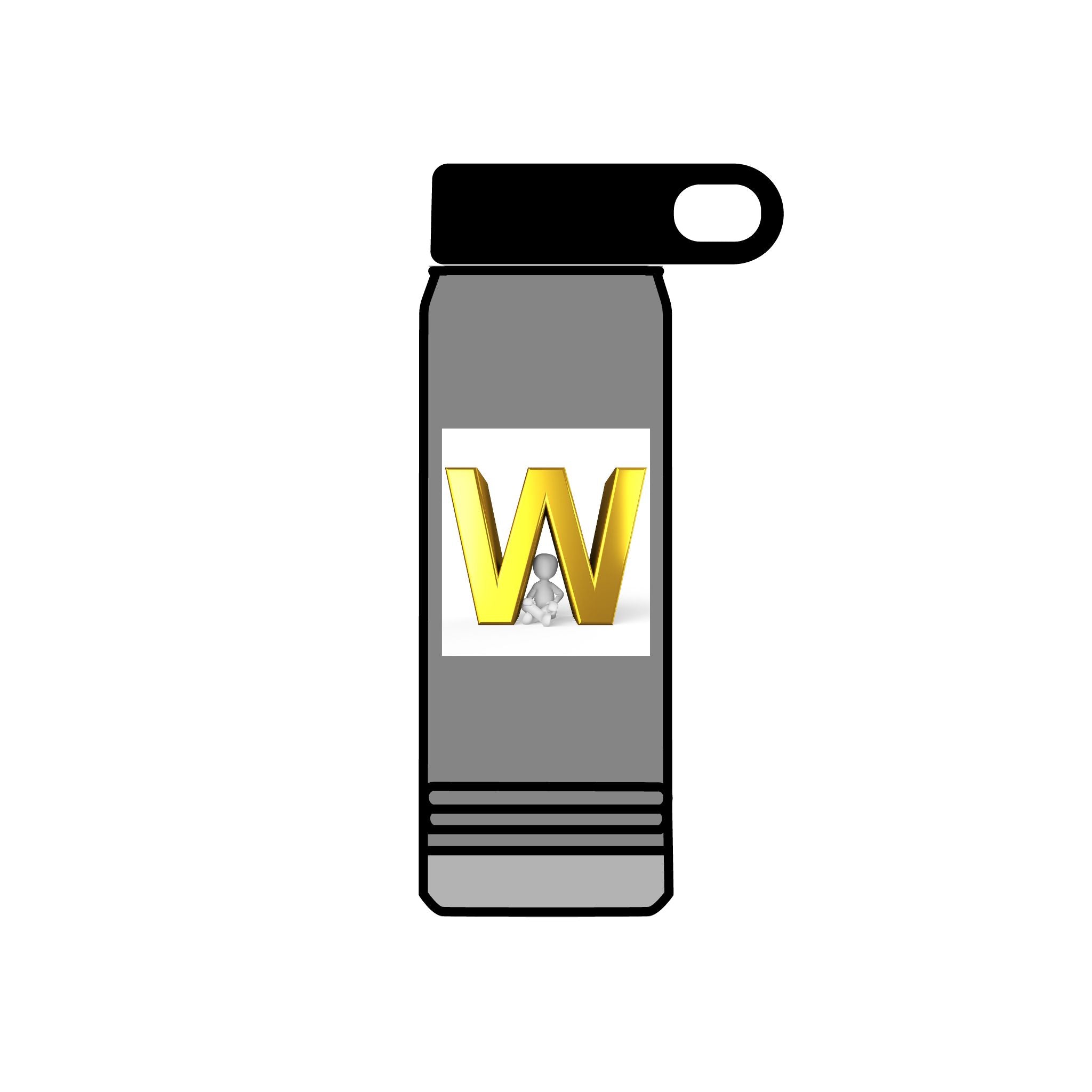 Gold Letter W Monogram Water Bottle | 20oz Stainless Bottle