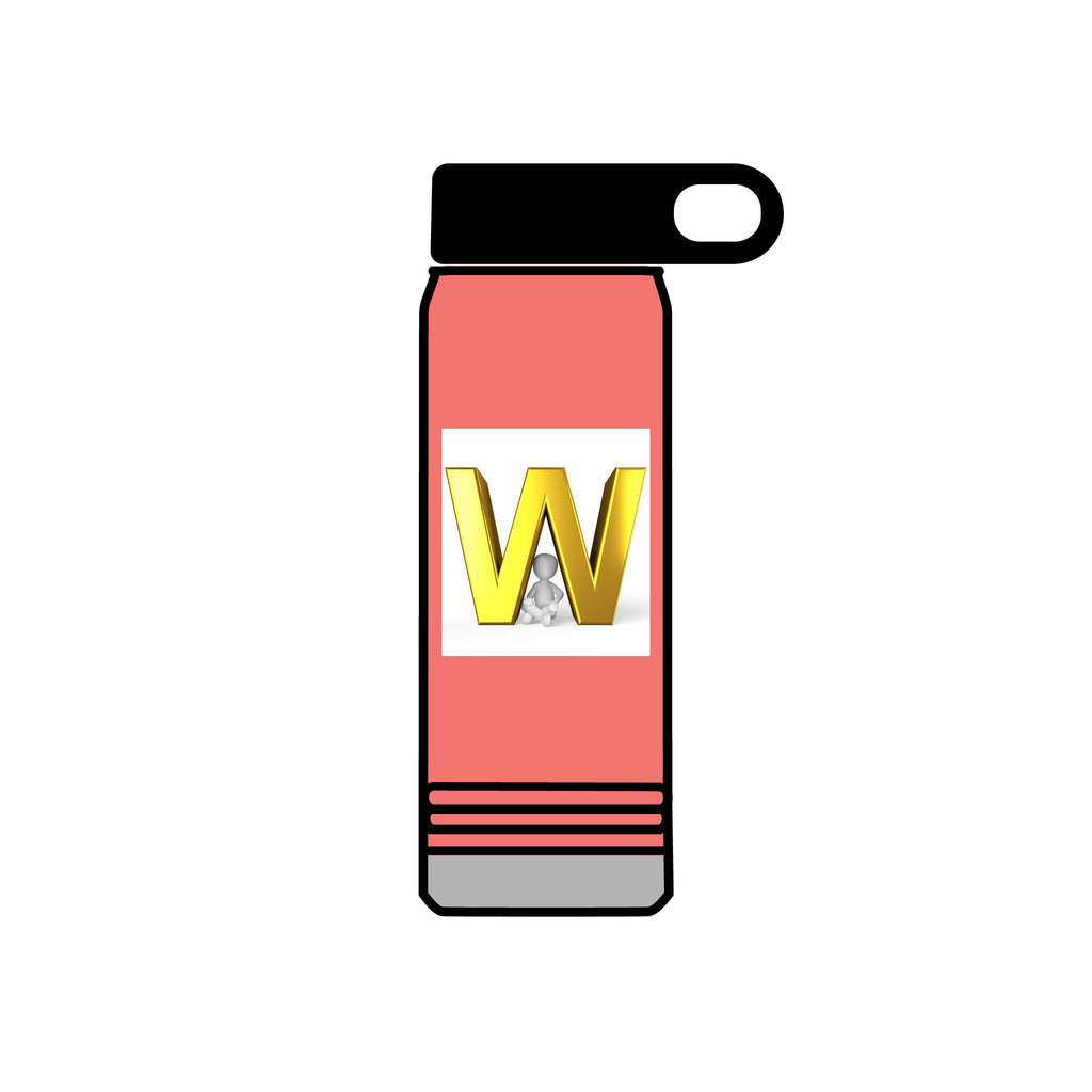 Gold Letter W Monogram Water Bottle | 20oz Stainless Bottle