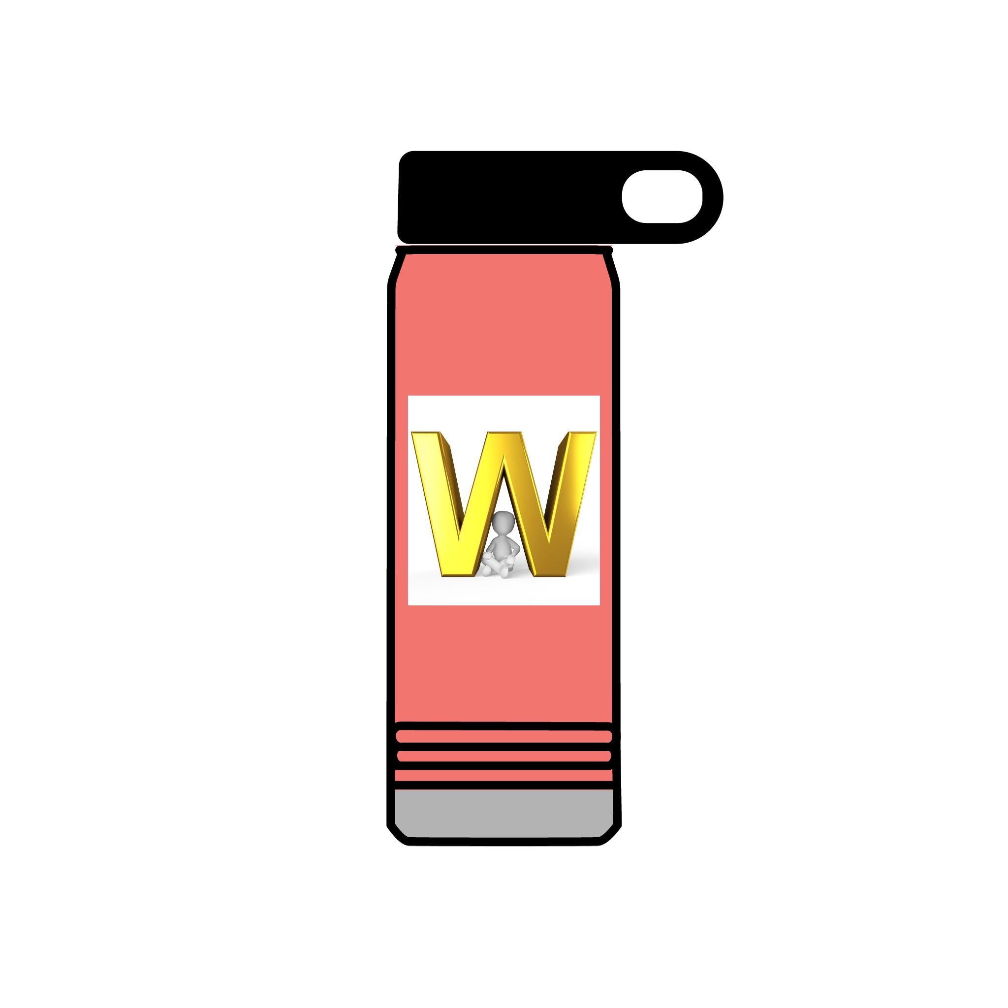 Gold Letter W Monogram Water Bottle | 20oz Stainless Bottle
