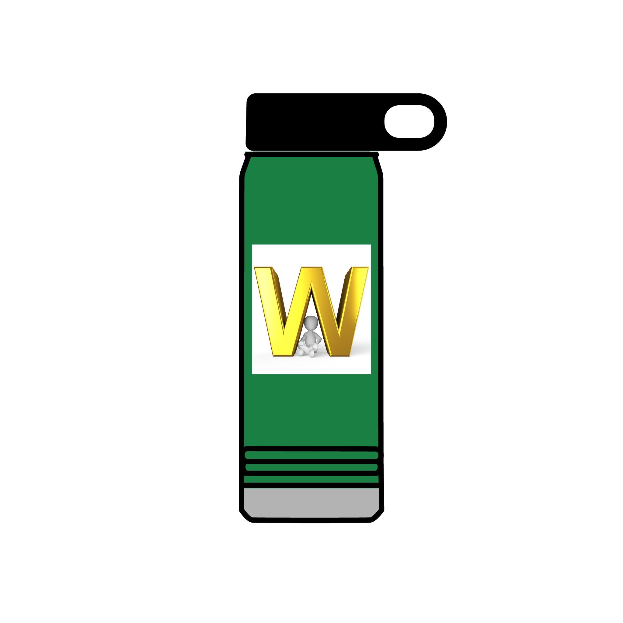 Gold Letter W Monogram Water Bottle | 20oz Stainless Bottle