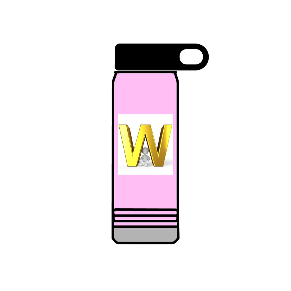 Gold Letter W Monogram Water Bottle | 20oz Stainless Bottle