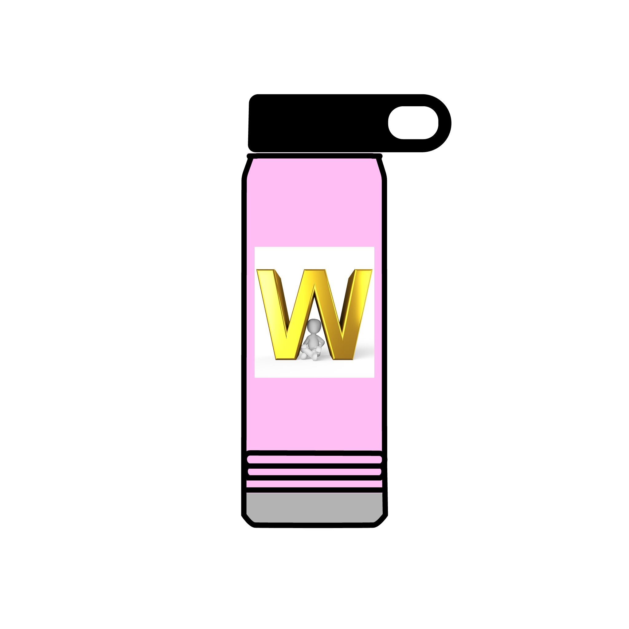 Gold Letter W Monogram Water Bottle | 20oz Stainless Bottle